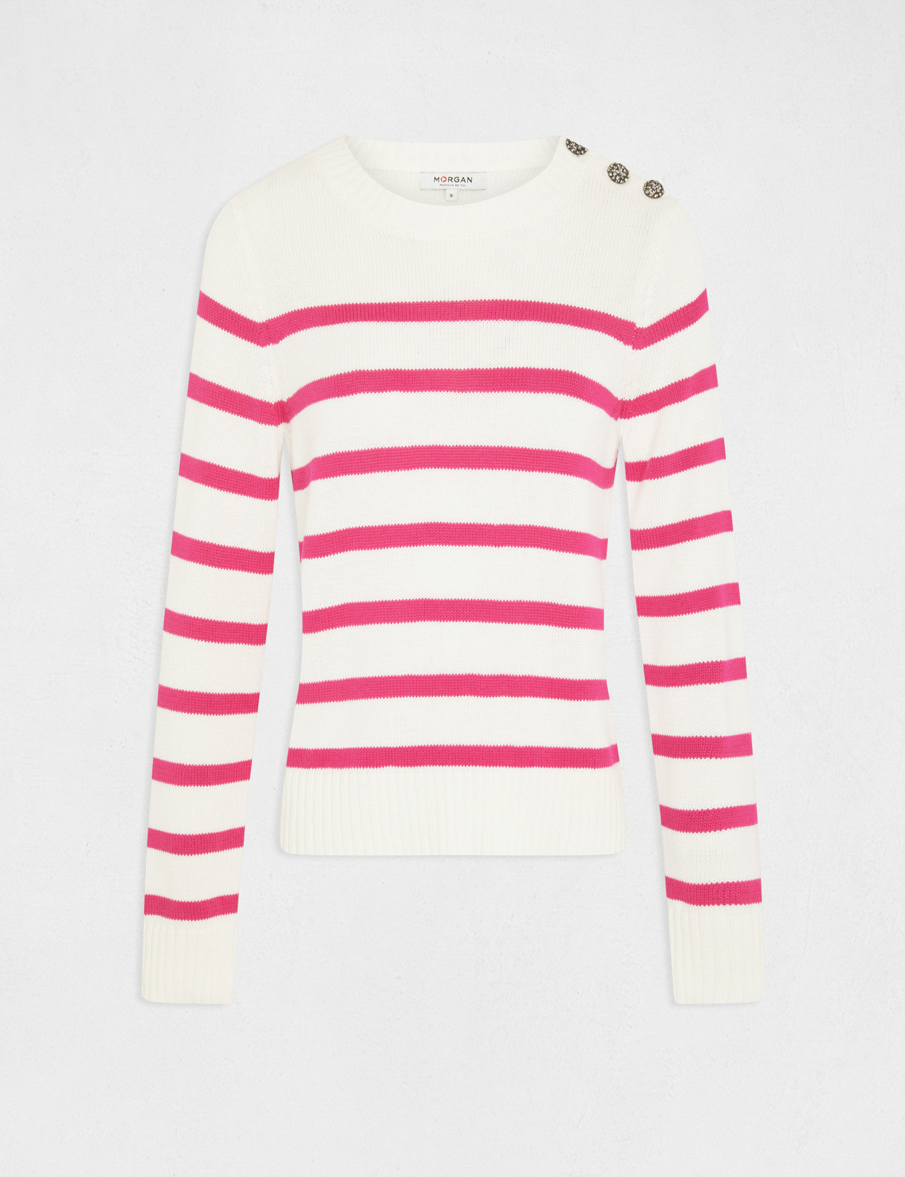 pull manches longues a rayures ecru femme Pull manches longues à rayures ecru femme