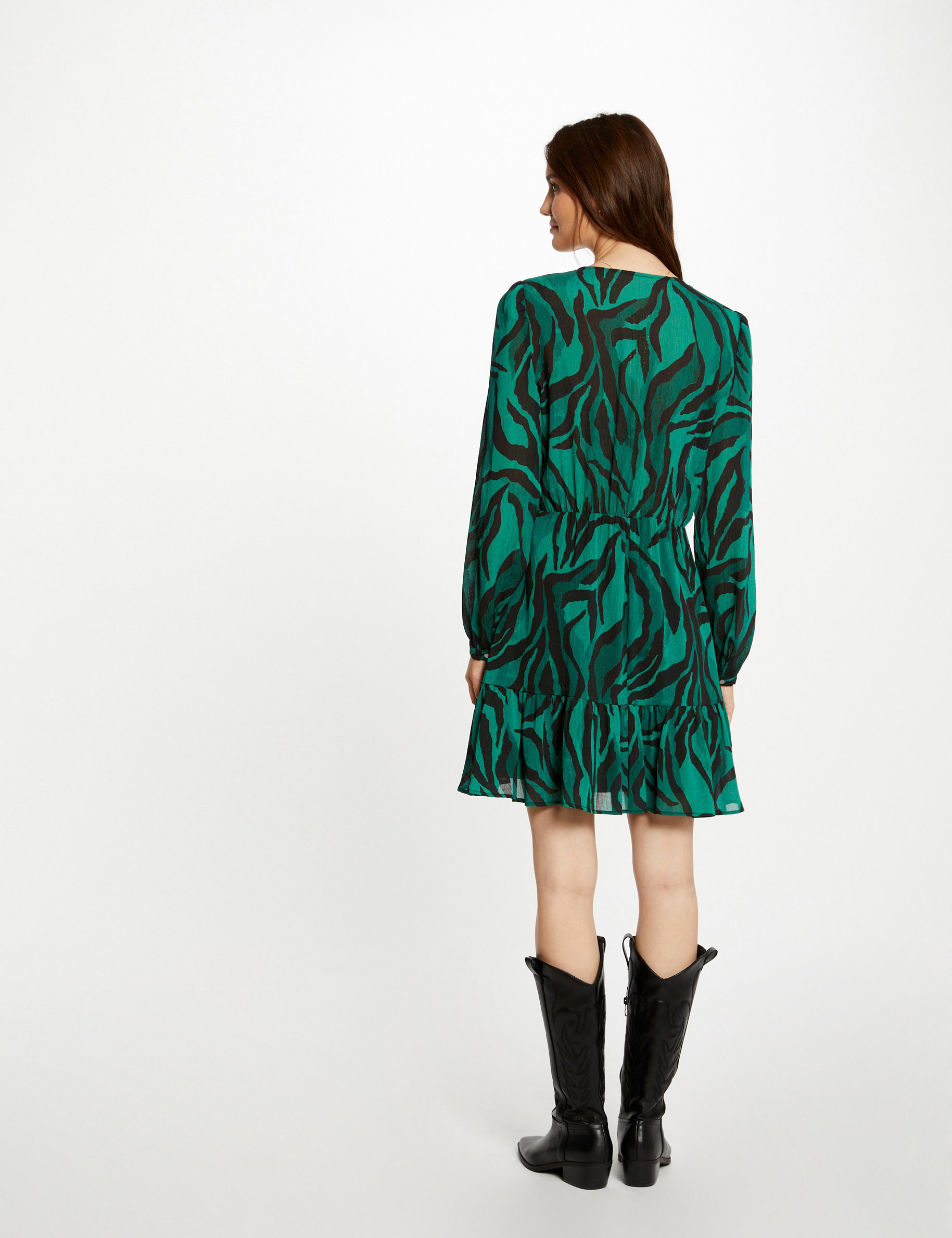 Robe trapèze imprimé animalier multico femme