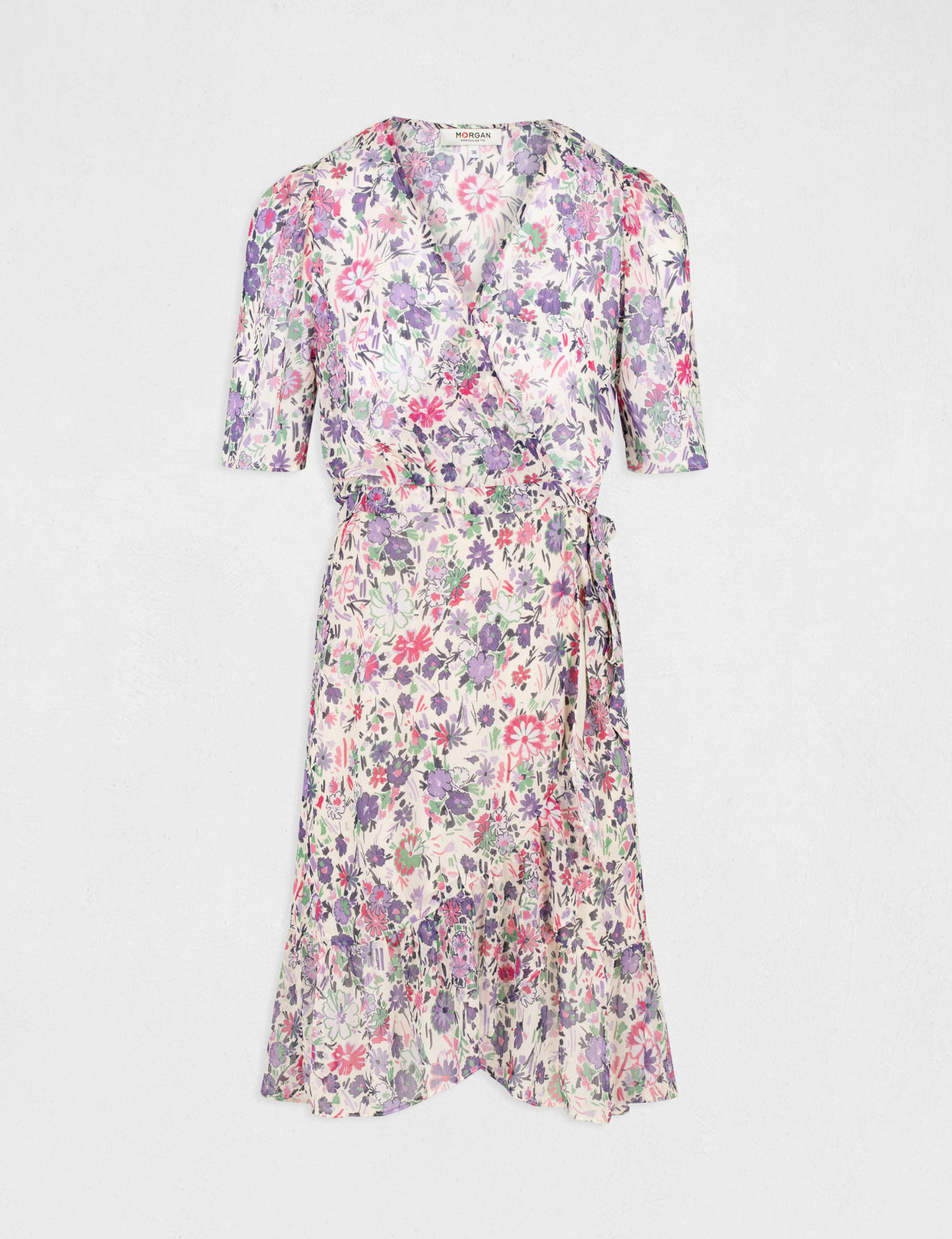 Robe portefeuille imprimé floral multico femme Robe portefeuille imprimé floral multico femme