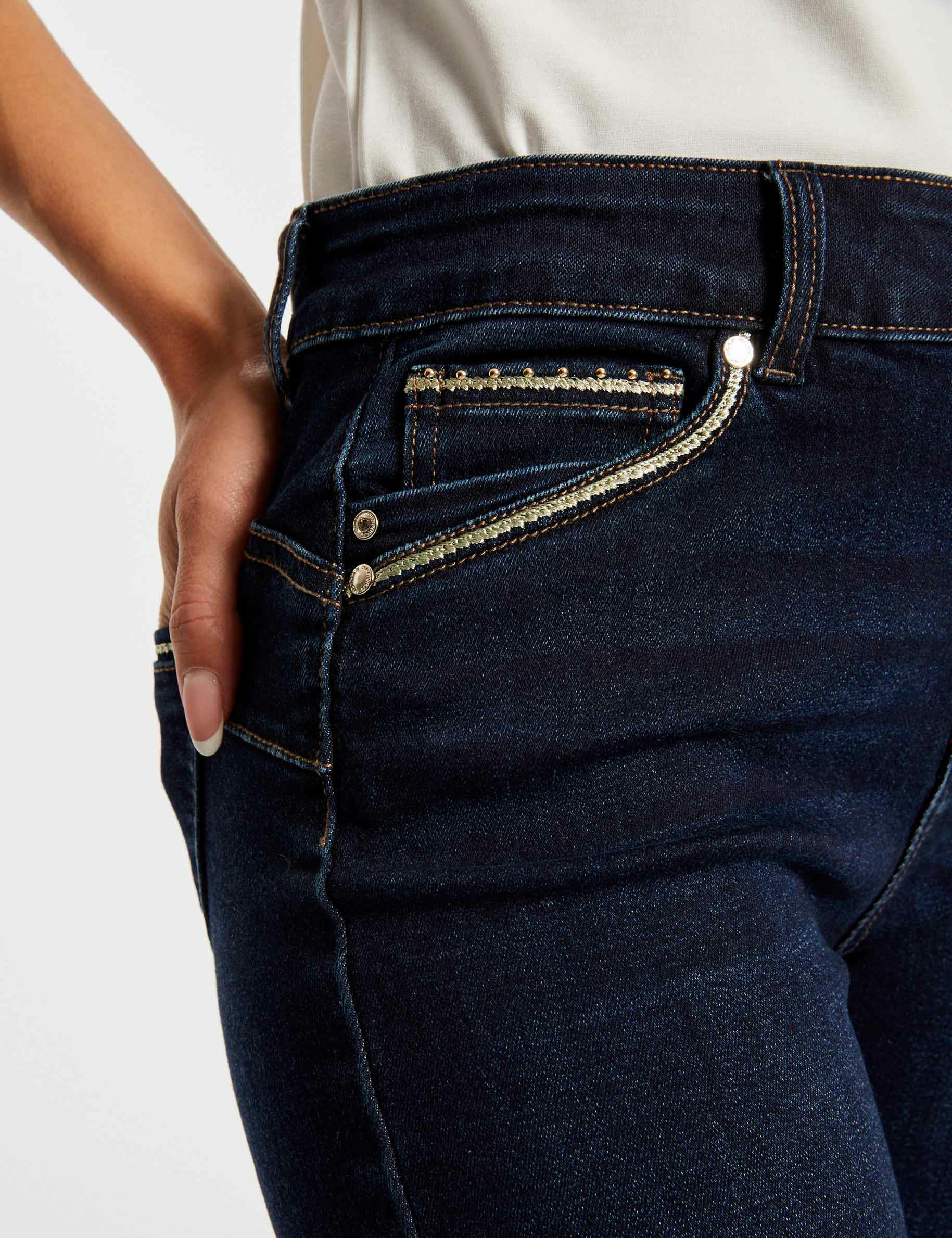 Jeans slim taille haute jean brut femme