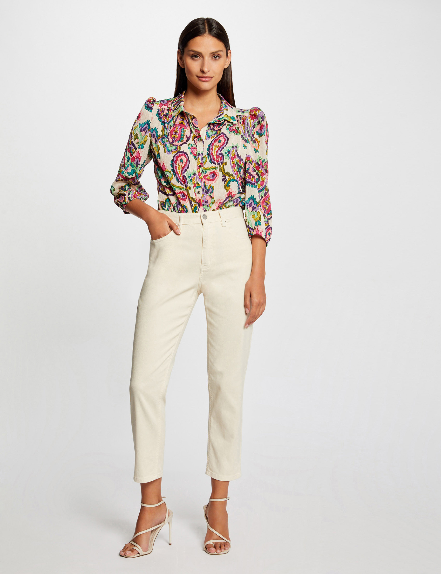 chemise manches 34 imprime cachemire multico femme Chemise manches 3/4 imprimé cachemire multico femme