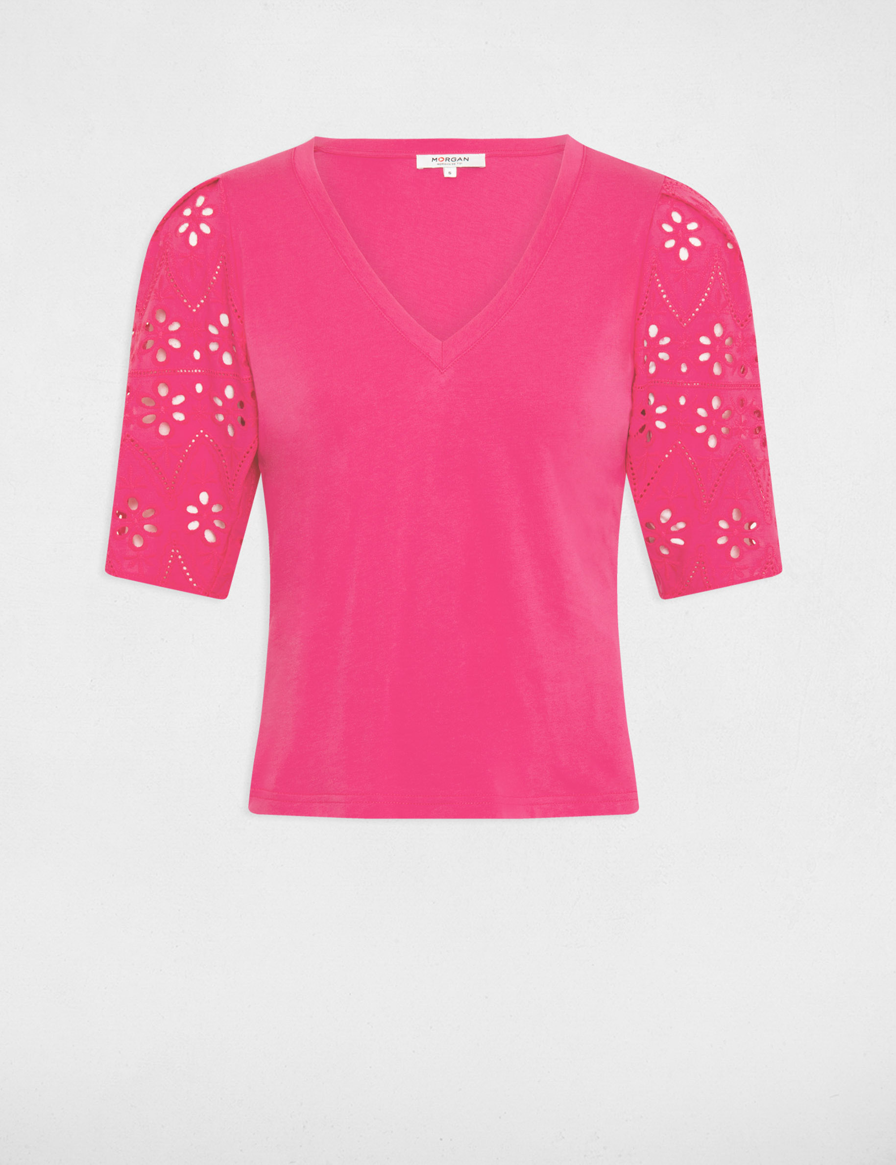 t shirt a manches courtes rose moyen femme T-shirt à manches courtes rose moyen femme