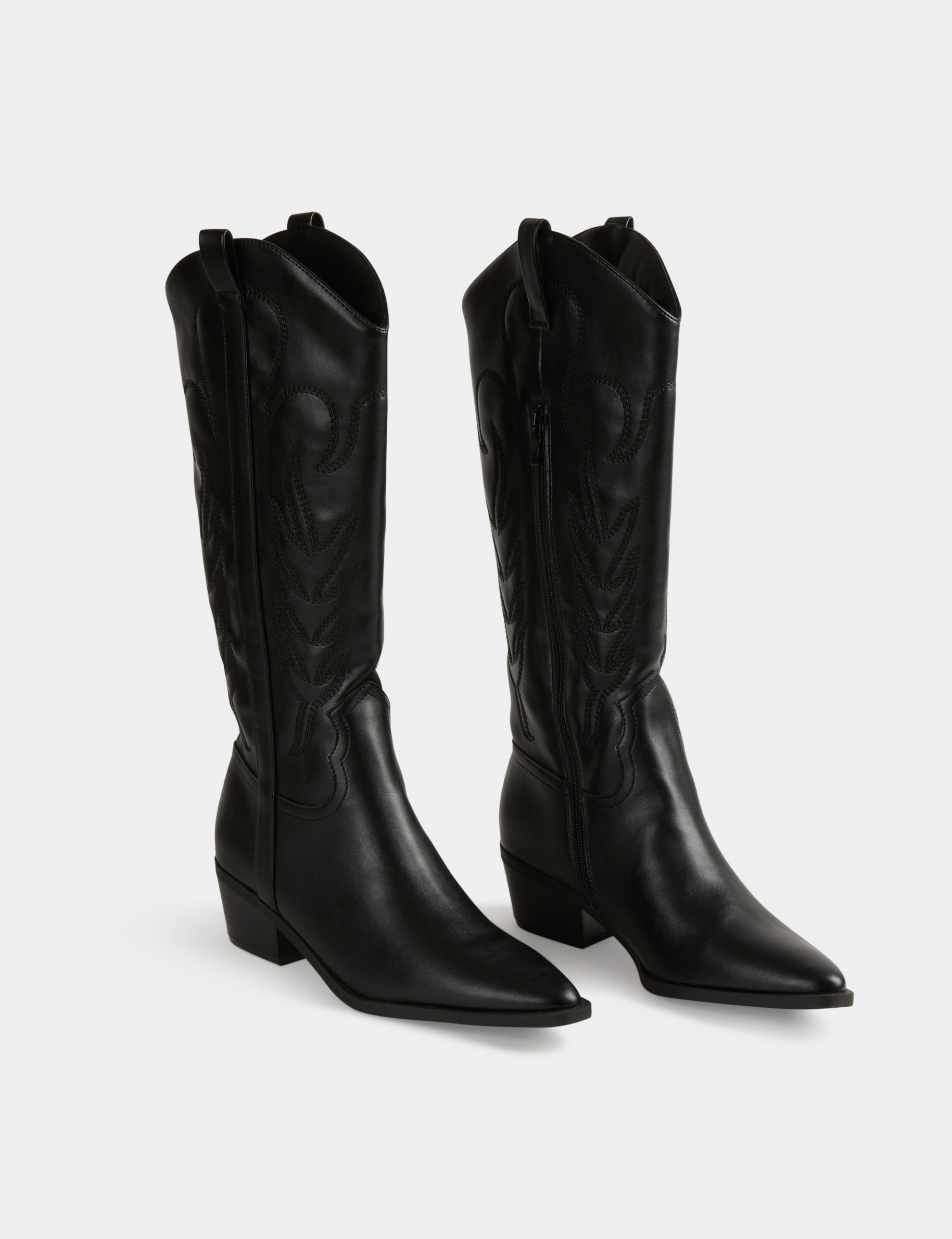 Bottes western zippées noir femme