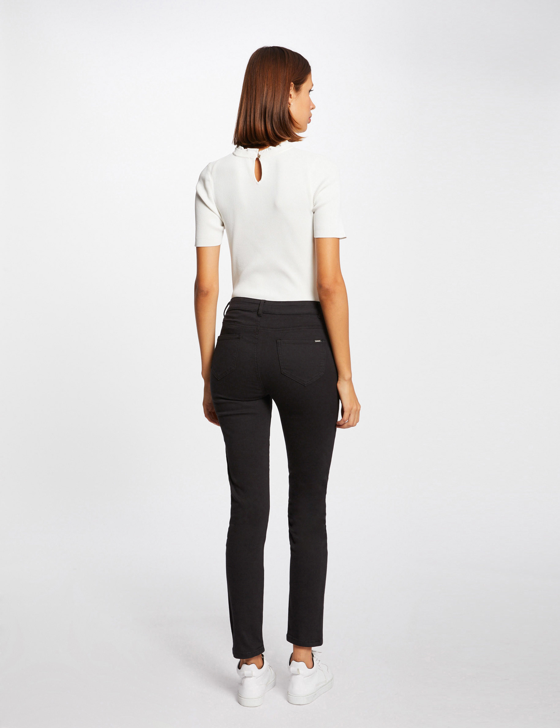Pantalon slim taille standard noir femme Pantalon slim taille standard noir femme