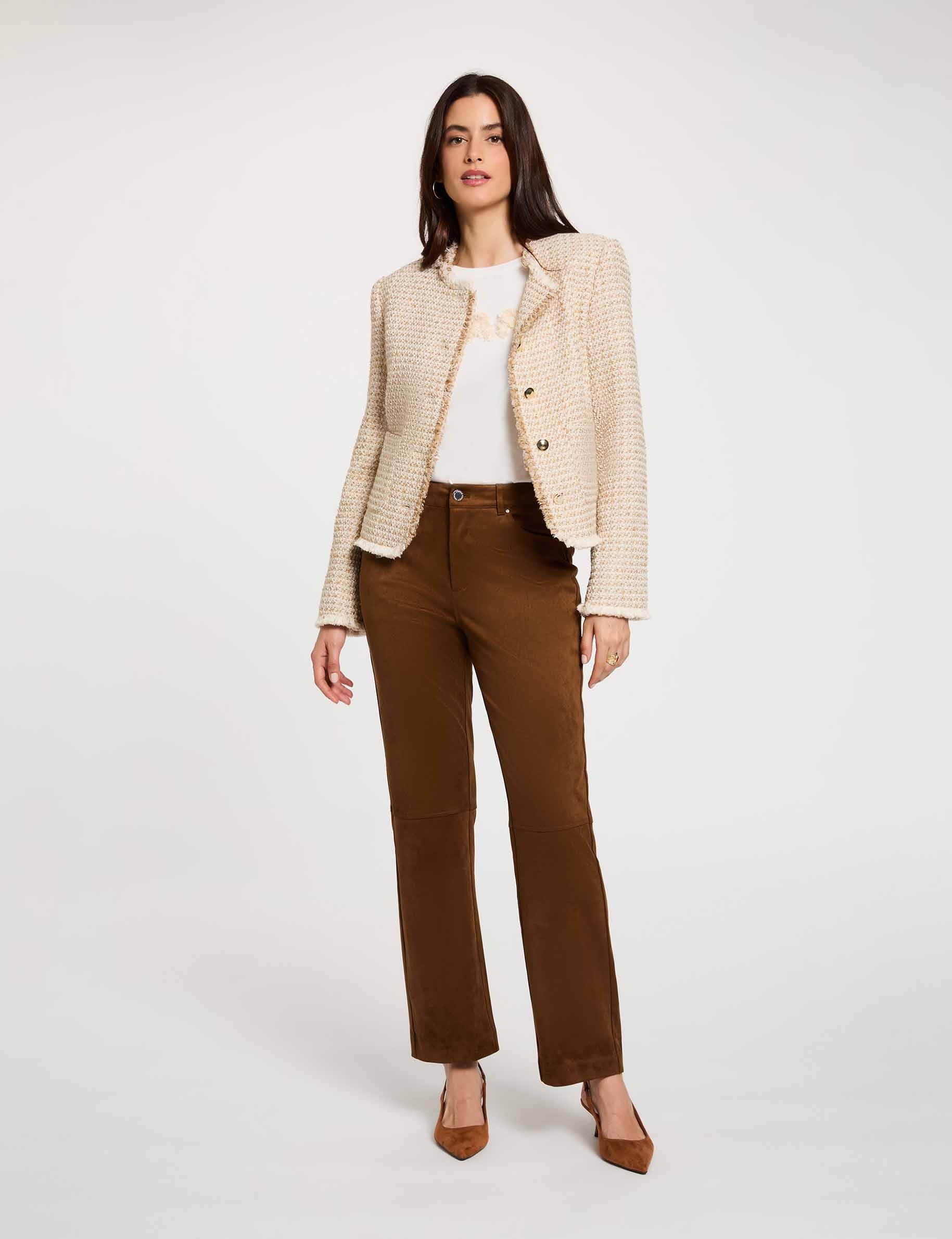 Veste tweed cropped multicolore femme
