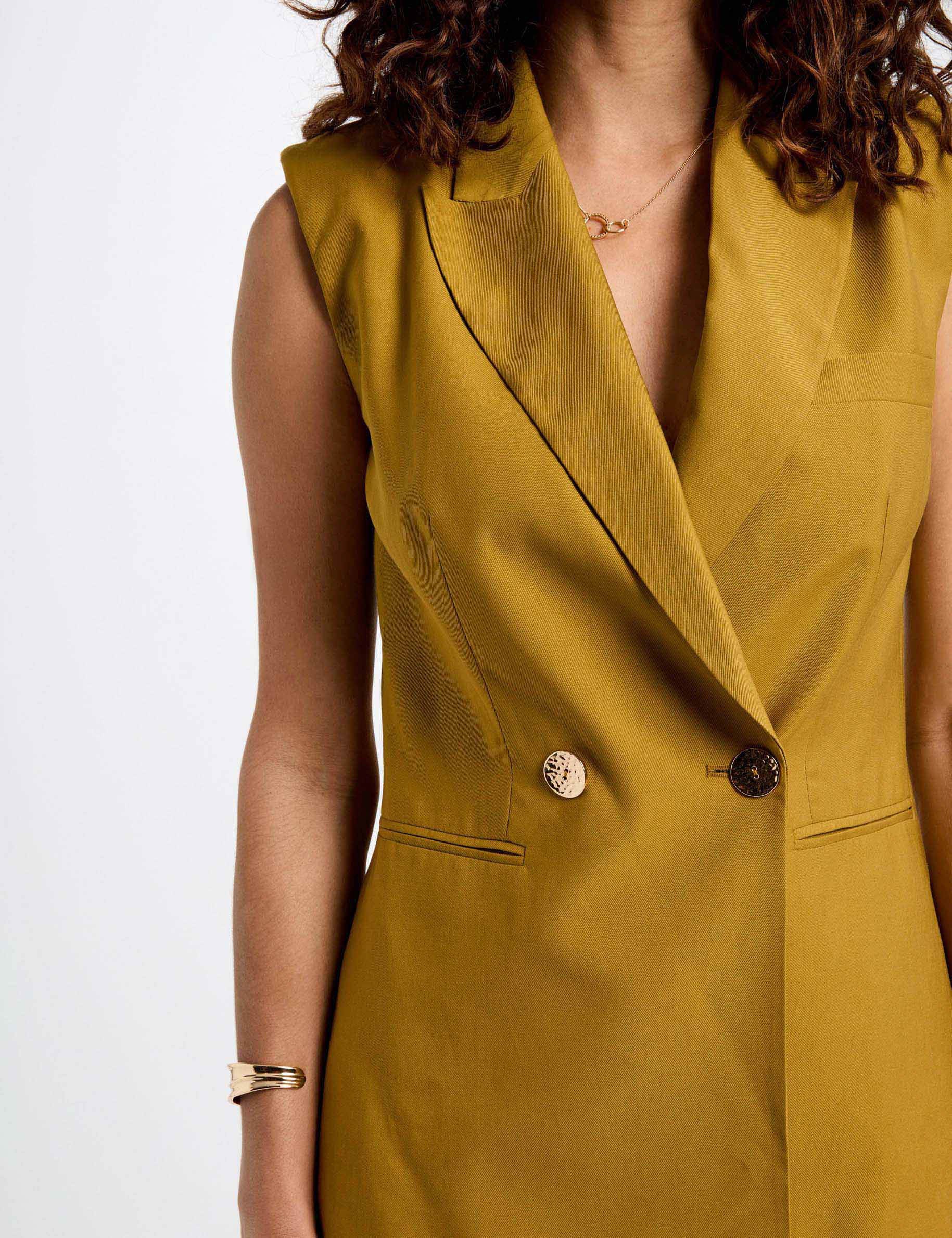 blazer sans manches vert kaki femme Blazer sans manches vert kaki femme