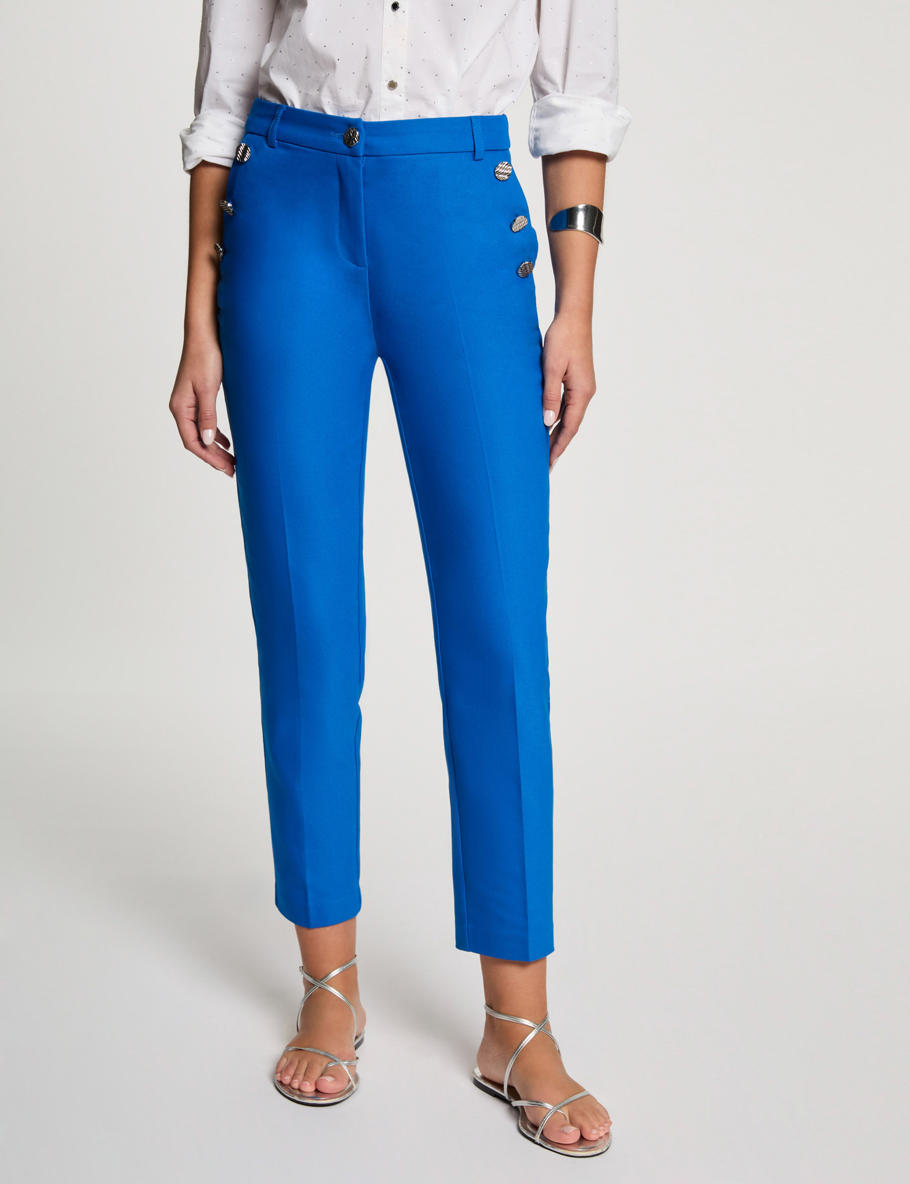 pantalon cigarette 78eme bleu electrique femme Pantalon cigarette 7/8ème bleu electrique femme