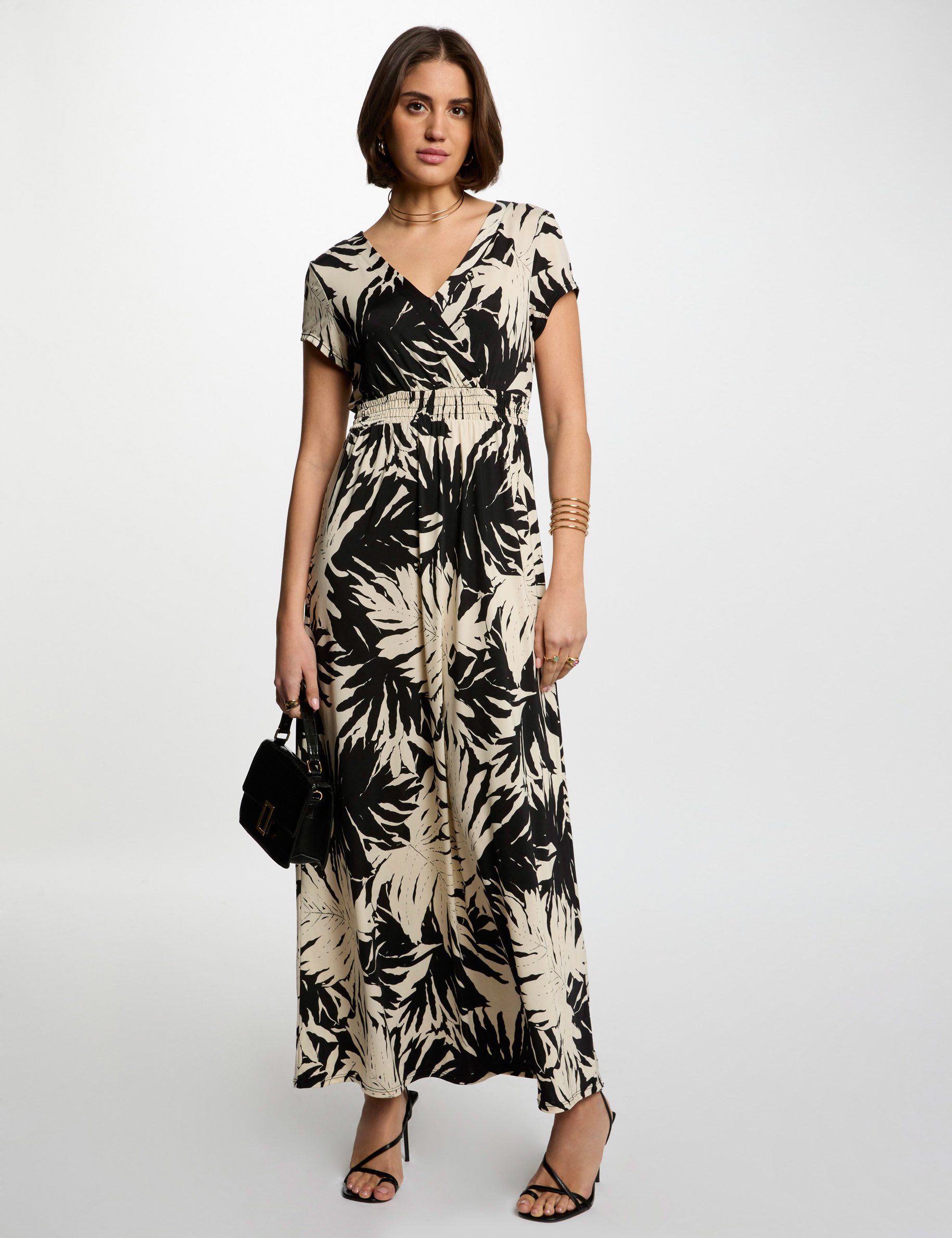 robe longue droite imprimee multicolore femme Robe longue droite imprimée multicolore femme
