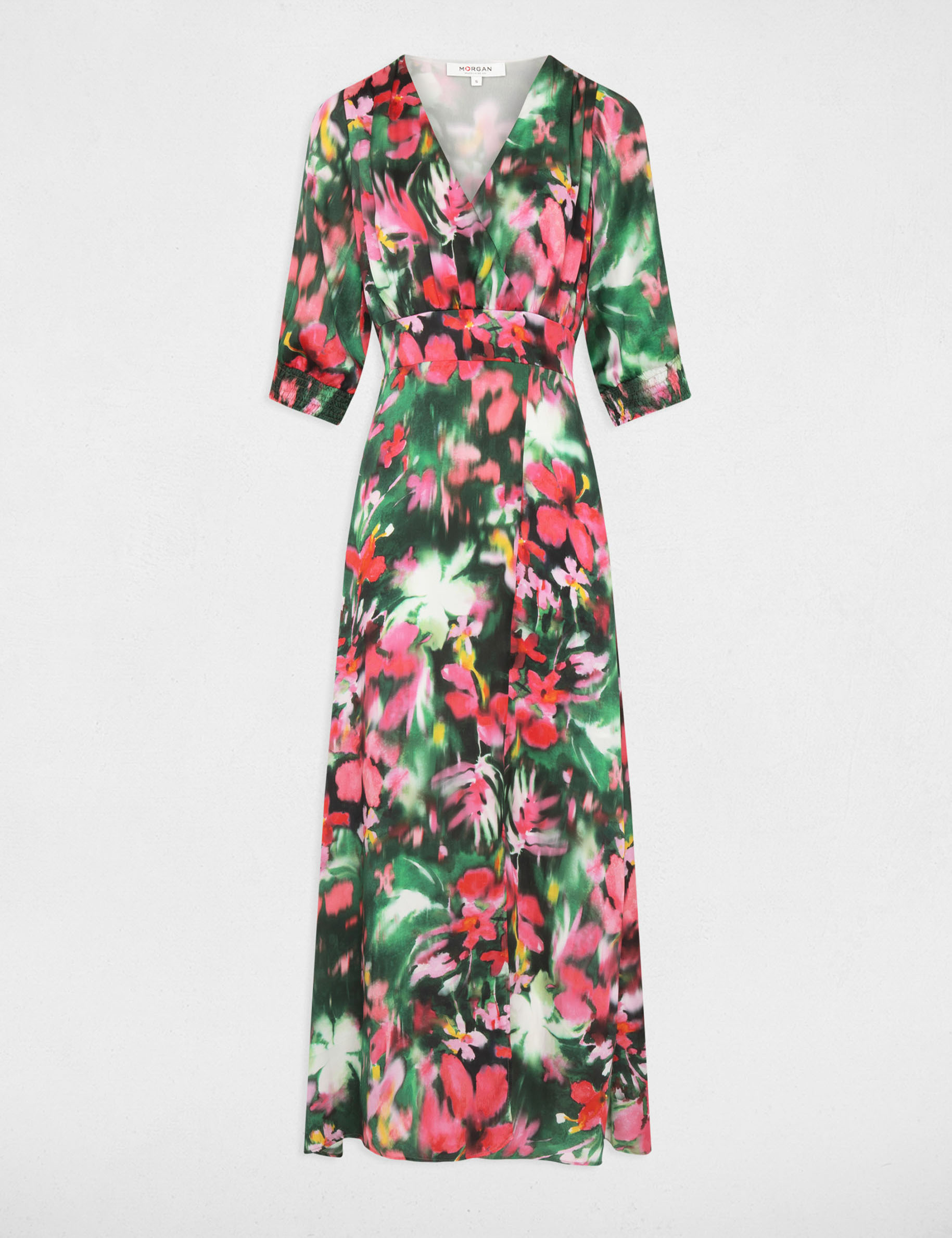 Robe longue imprimé floral multico femme