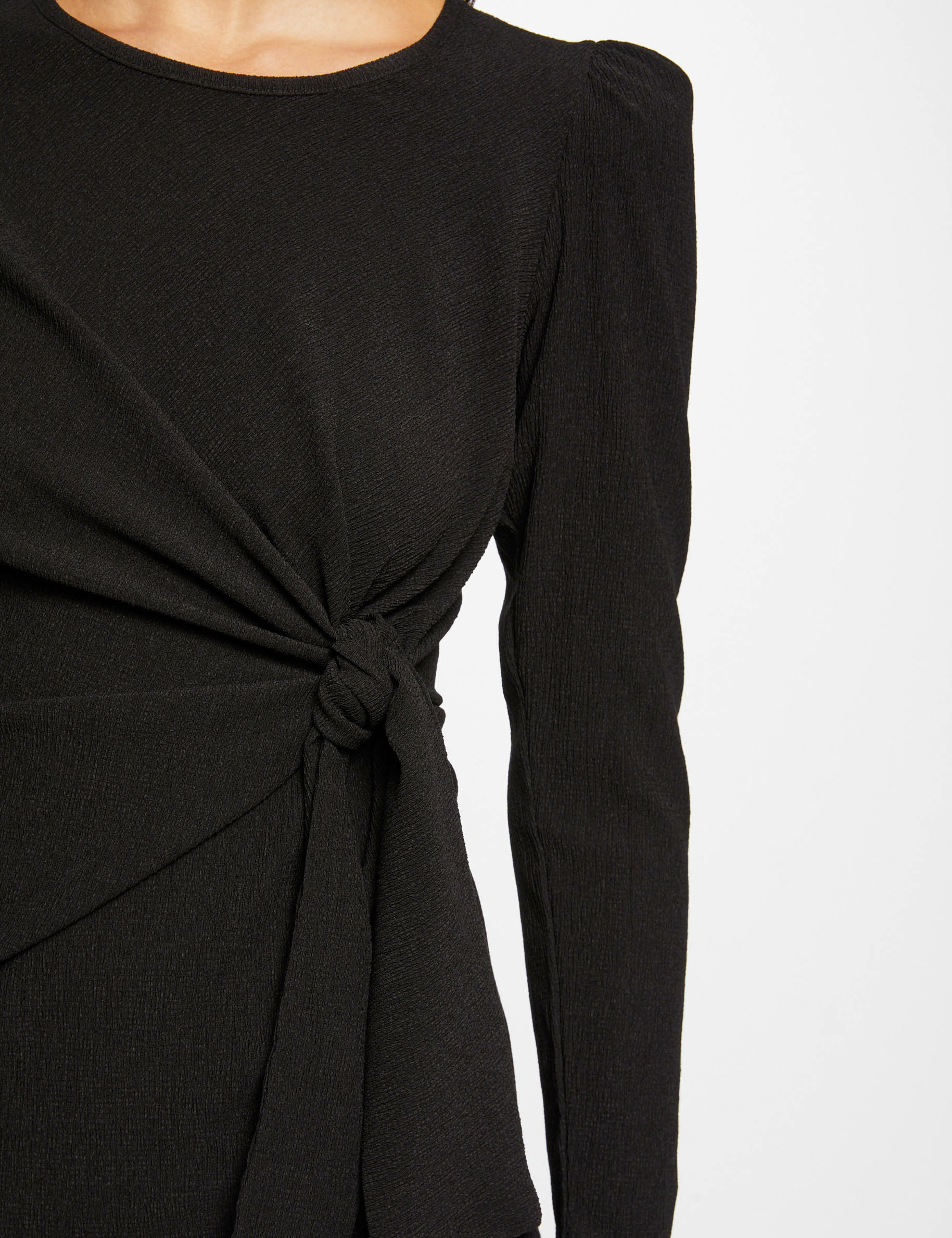 Robe ajustée avec noeud noir femme