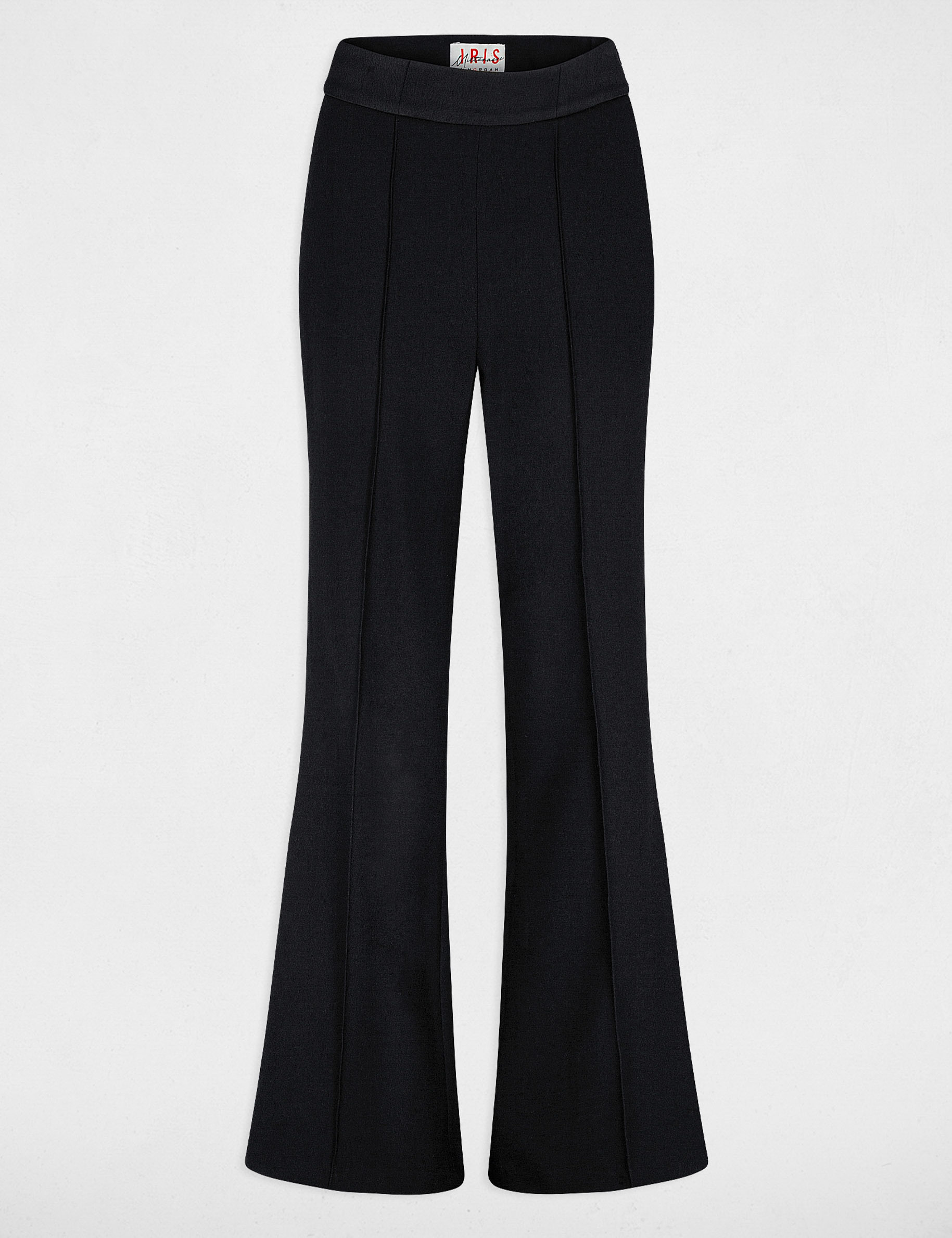 Pantalon smoking flare avec pinces noir femme