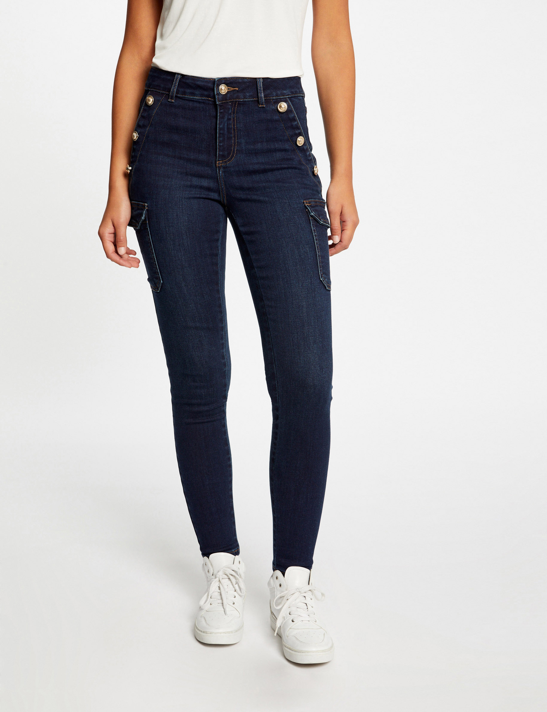 jeans cargo skinny a ponts jean brut femme Jeans cargo skinny à ponts jean brut femme