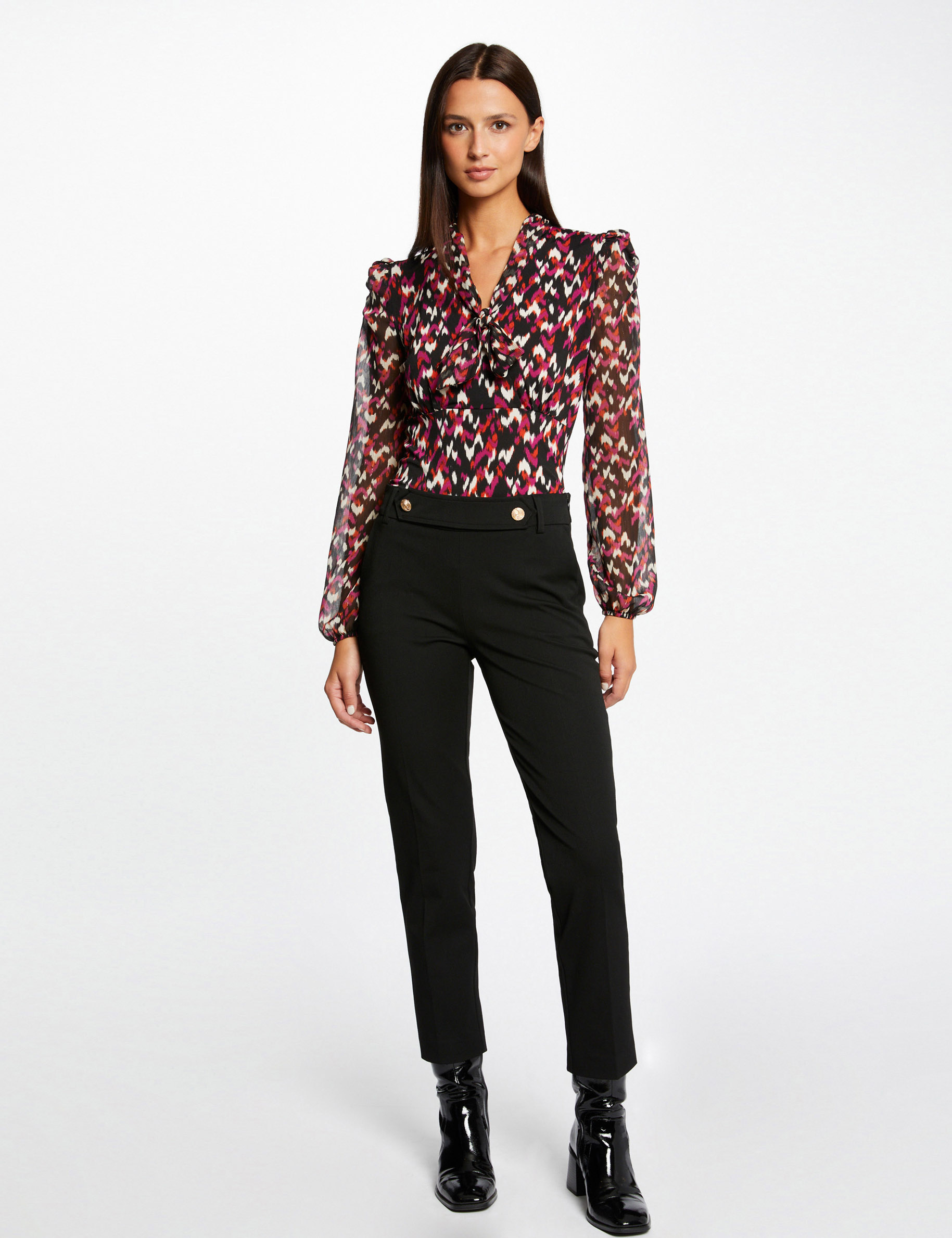 t shirt manches longues imprime abstrait multico femme T-shirt manches longues imprimé abstrait multico femme