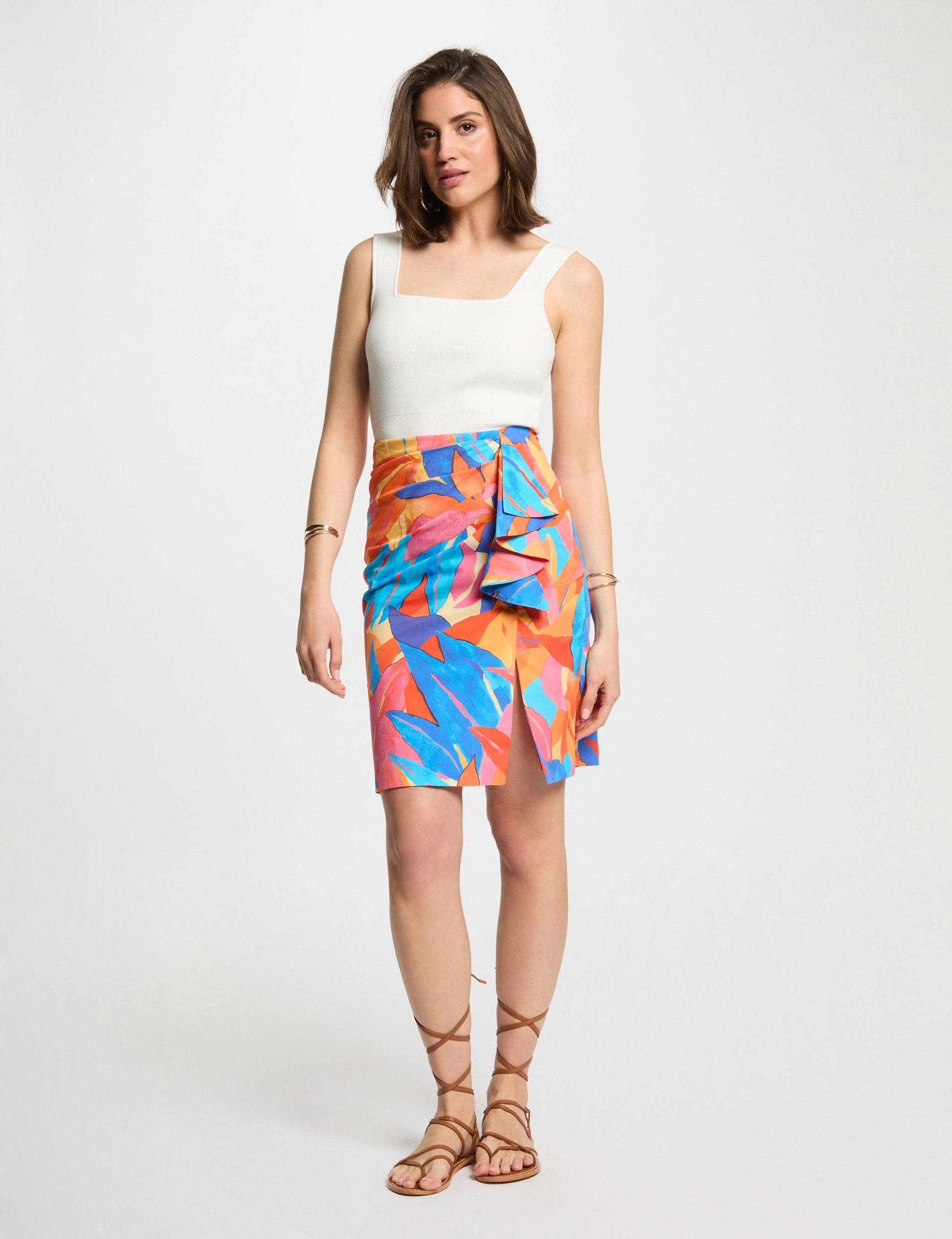 jupe ajustee imprimee multicolore femme Jupe ajustée imprimée multicolore femme
