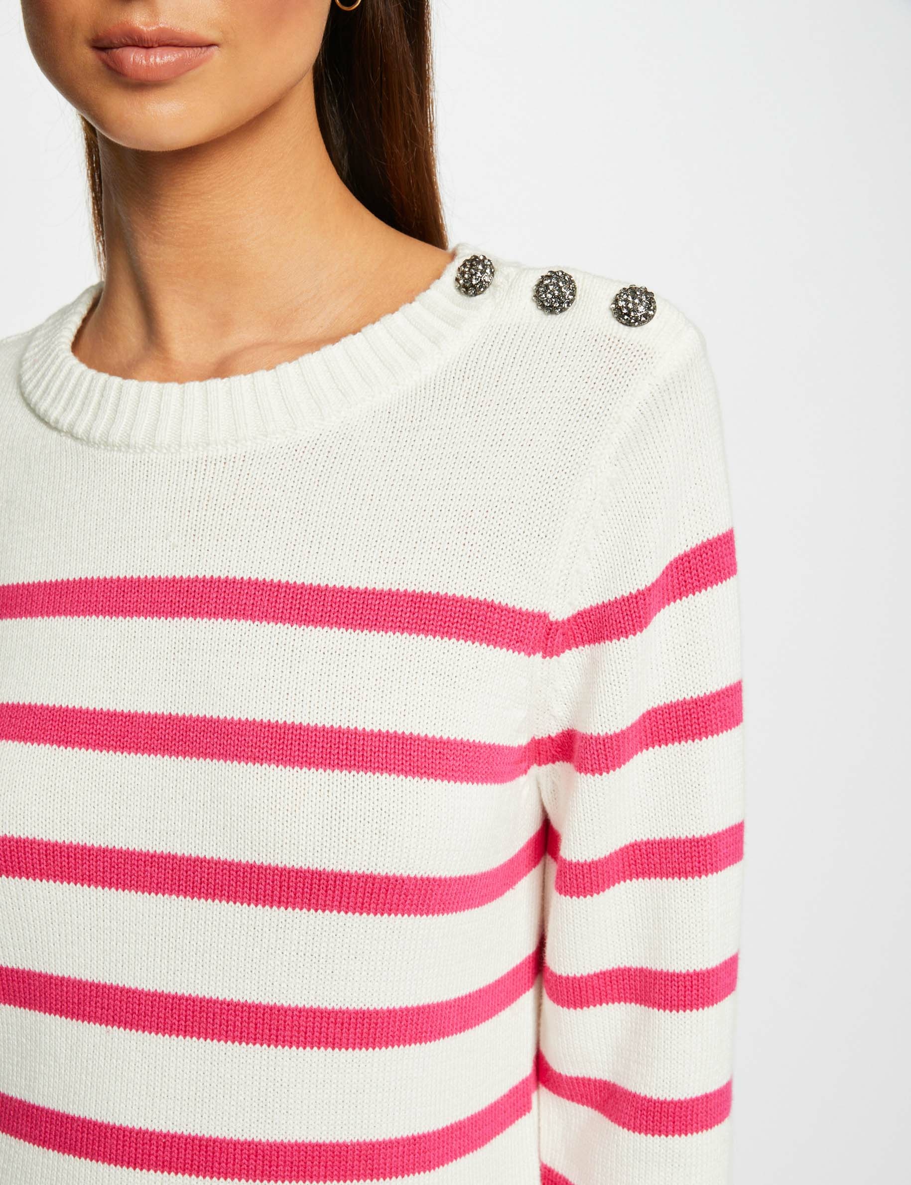 pull manches longues a rayures ecru femme Pull manches longues à rayures ecru femme