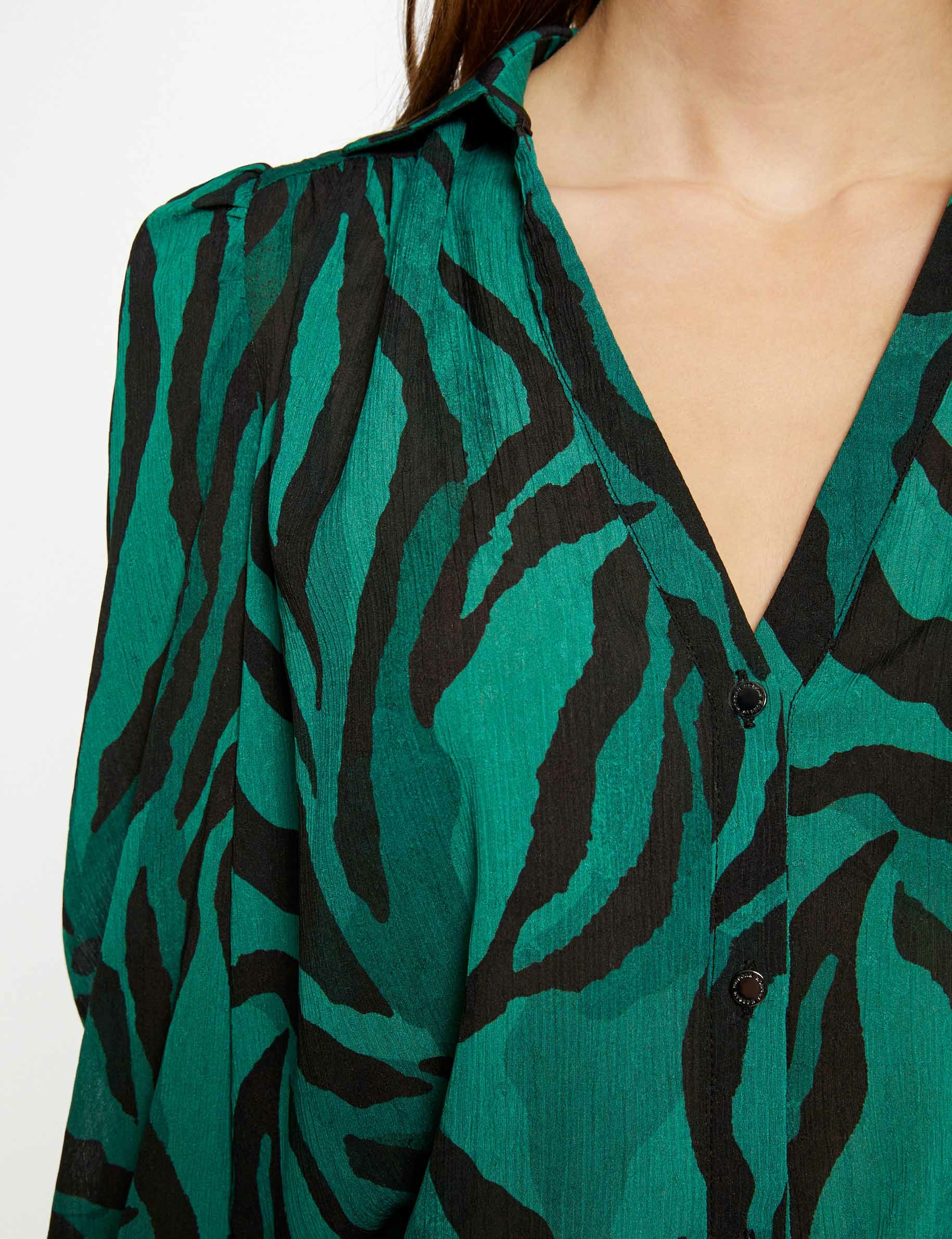 Chemise manches 3/4 imprimé animalier multico femme