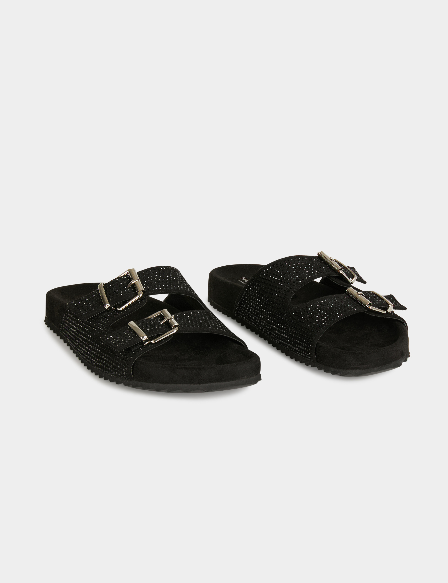 Mules à strass et boucles noir femme Mules à strass et boucles noir femme