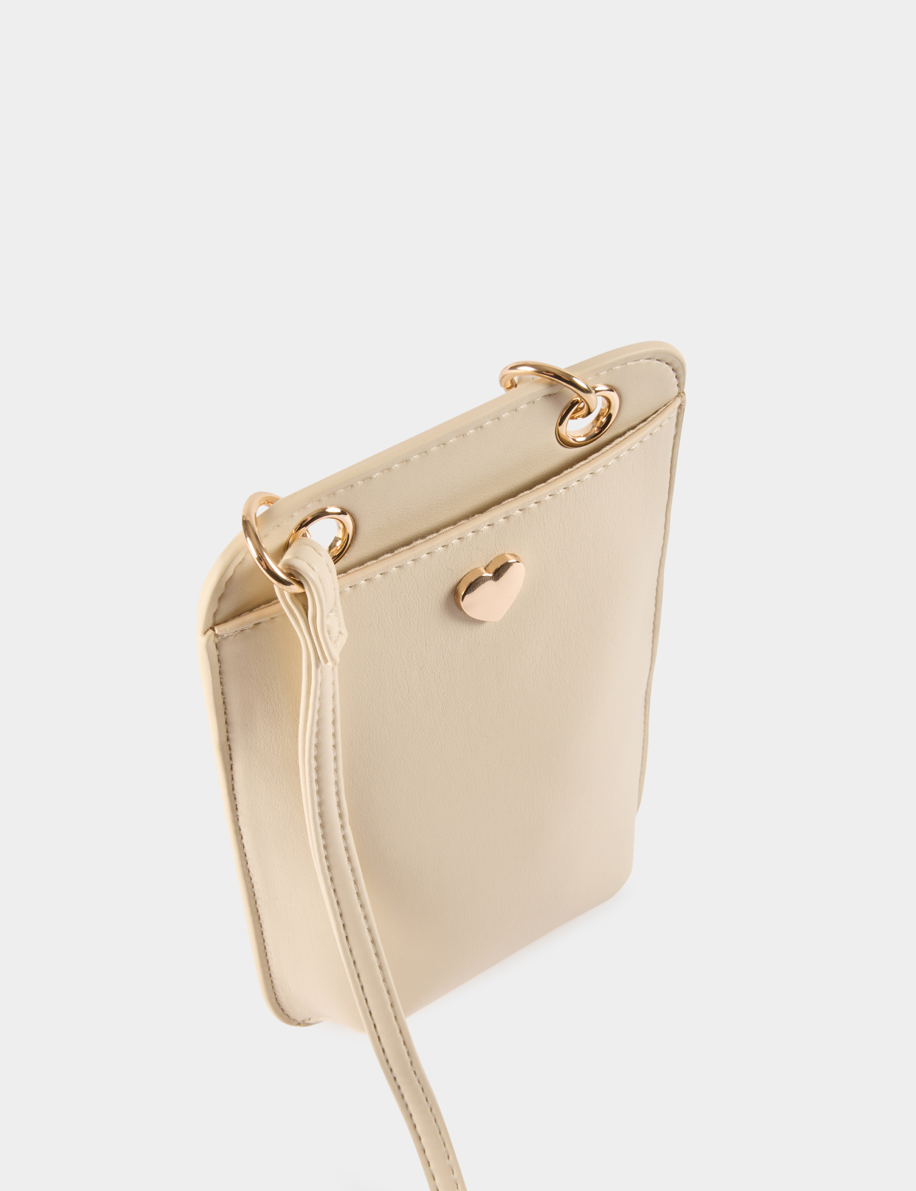Pochette boucle coeur ivoire femme