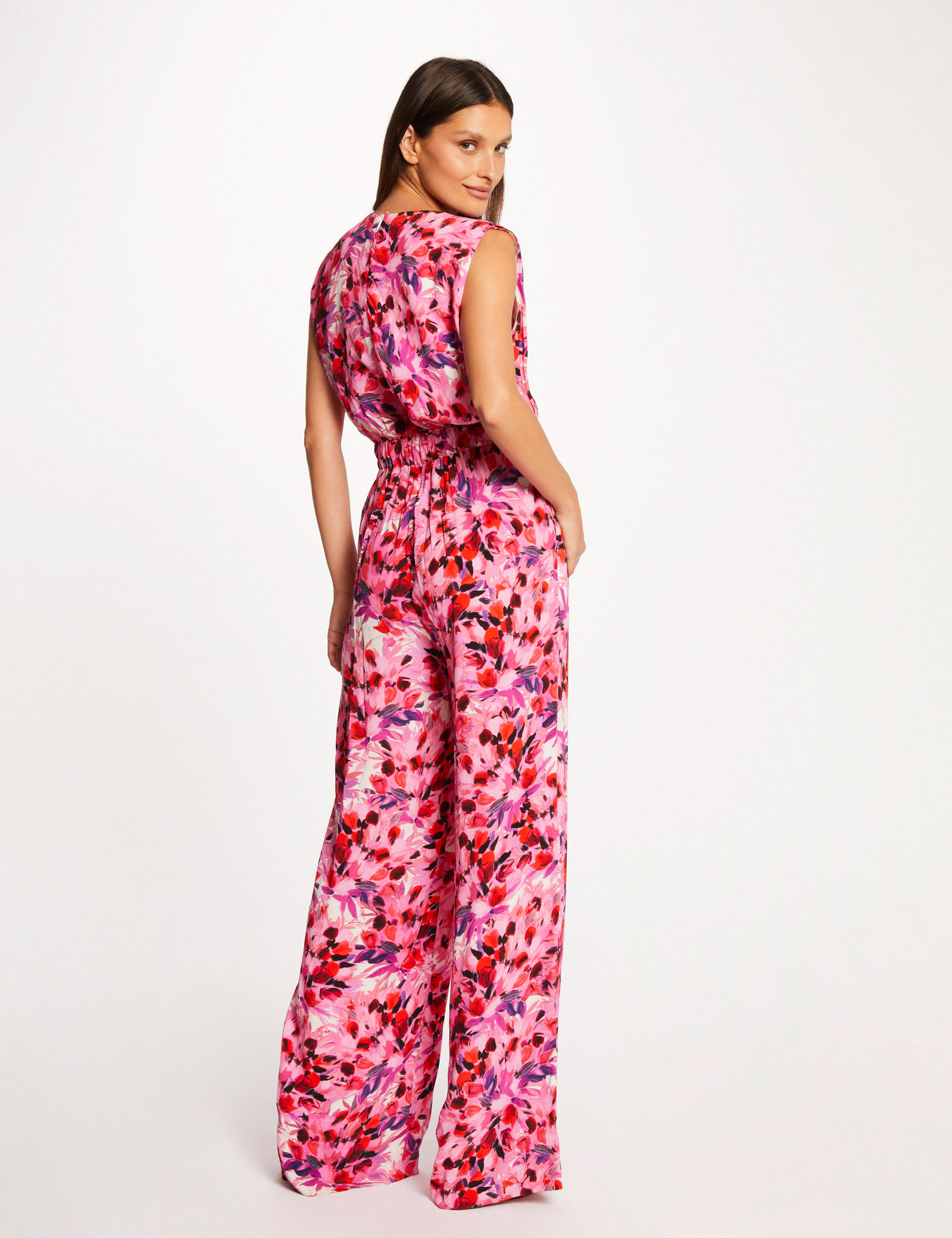 combinaison jambe large imprime floral multico femme Combinaison jambe large imprimé floral multico femme