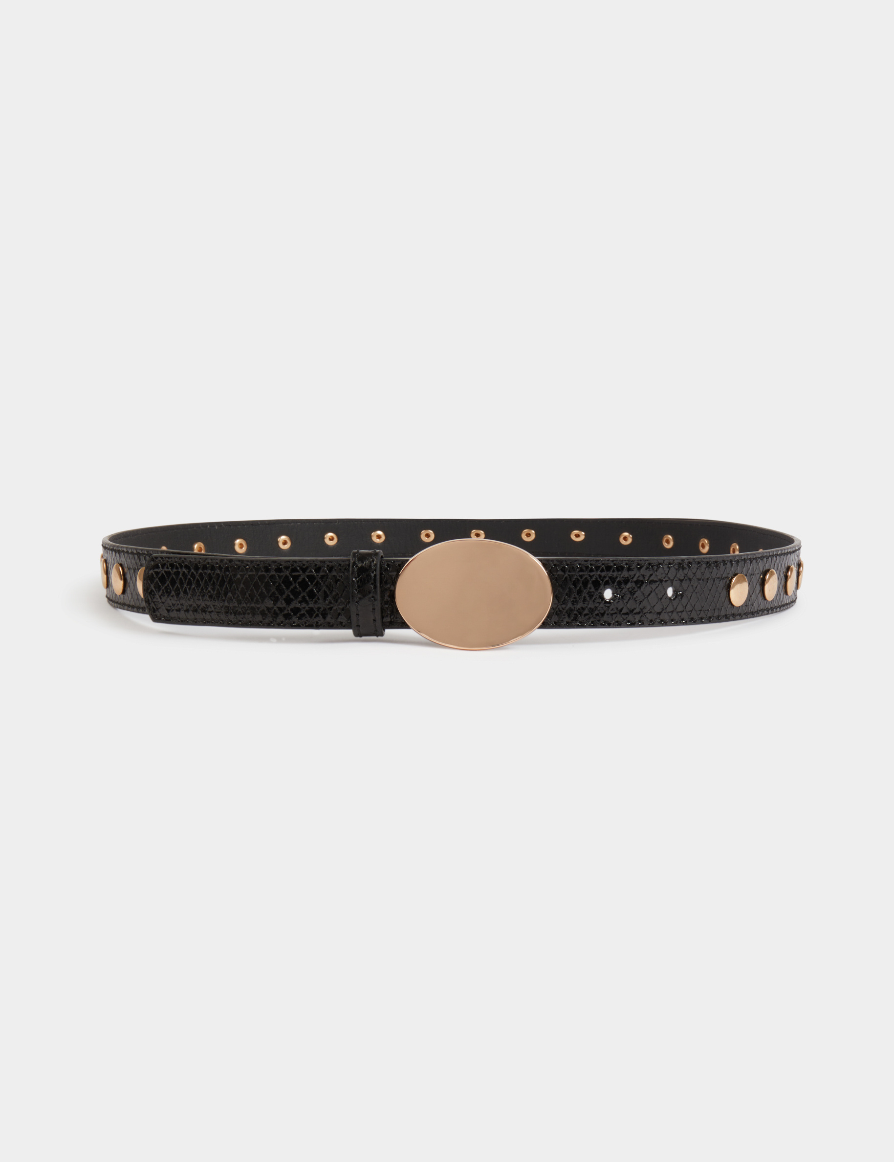 Ceinture fine clout&eacute;e noir femme