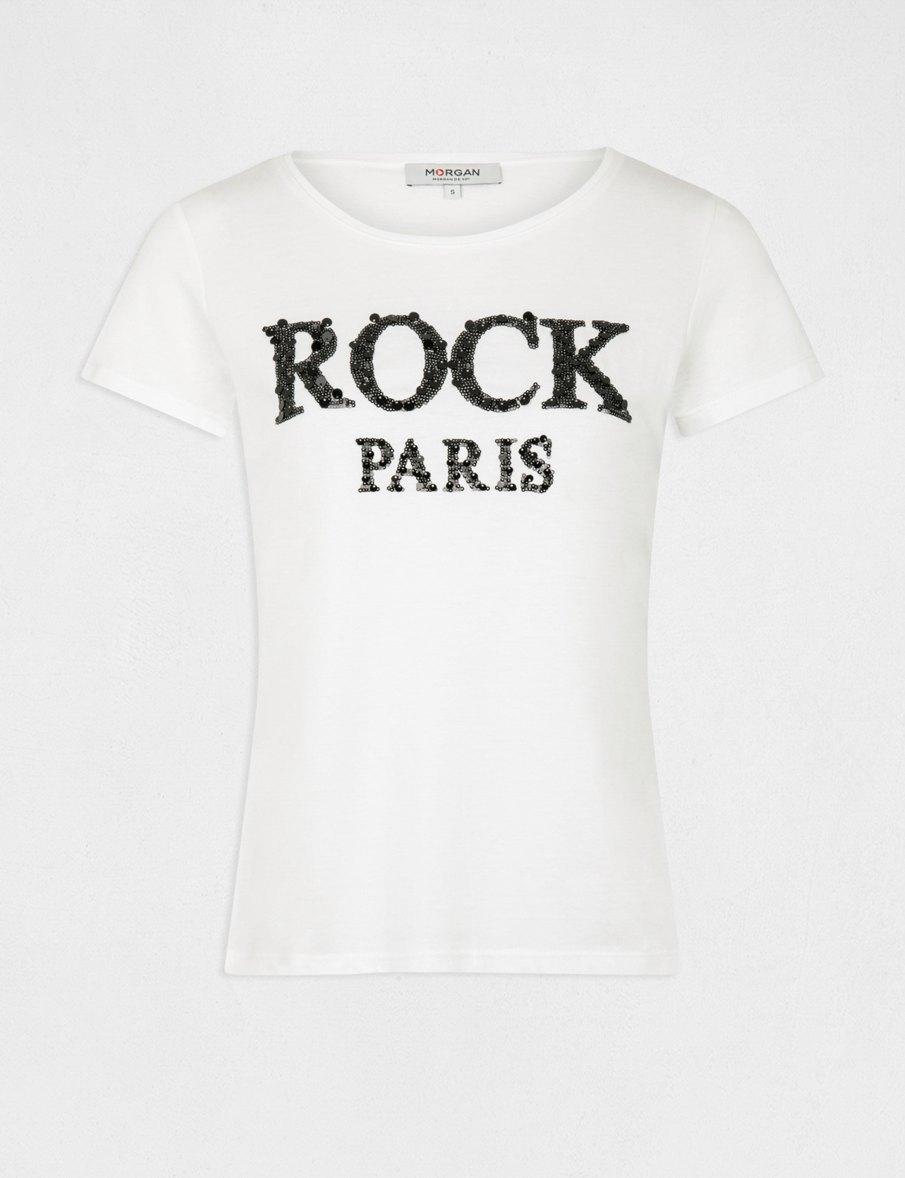 t shirt manches courtes a inscription noir femme T-shirt manches courtes à inscription noir femme
