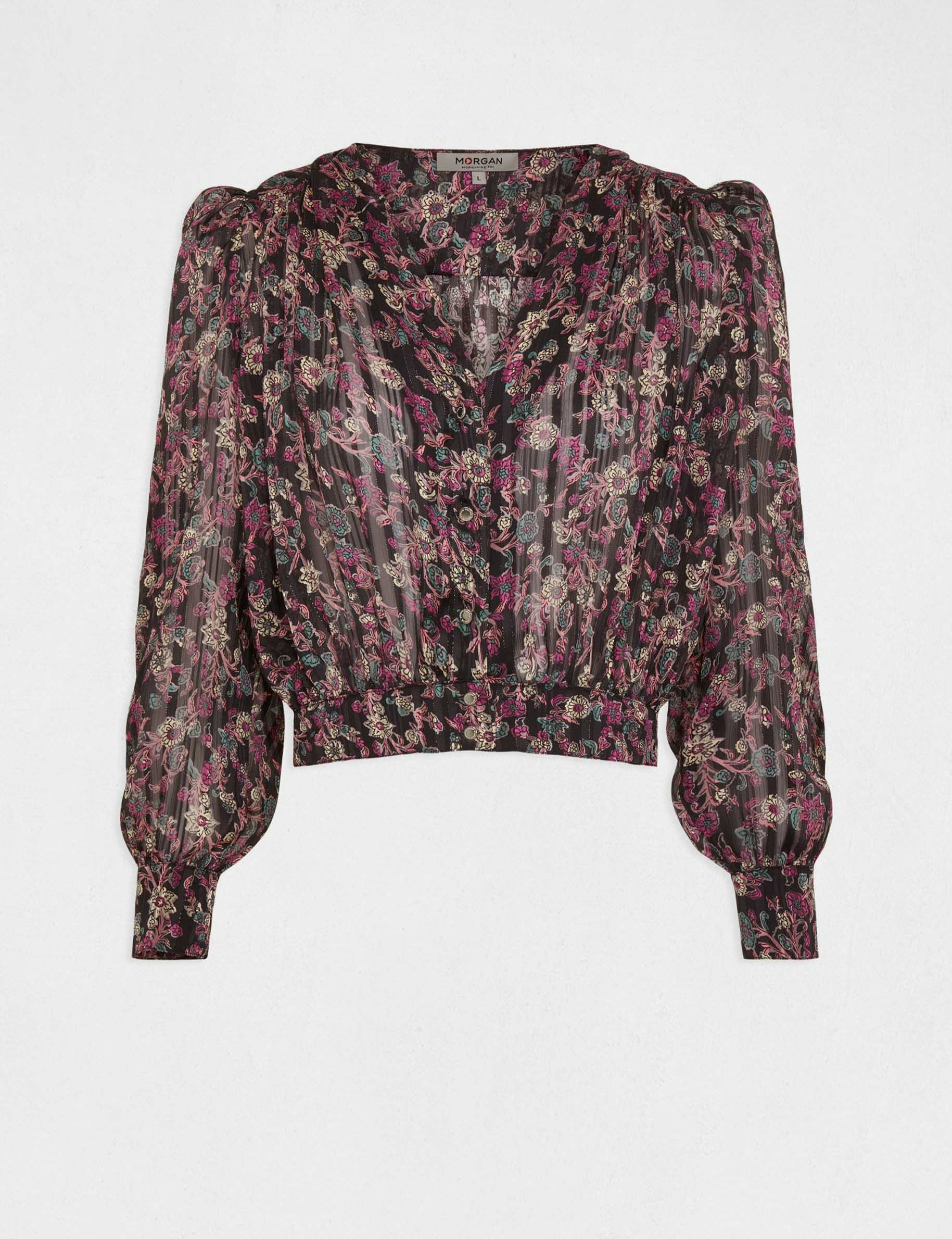 Chemise manches longues imprimée multico femme