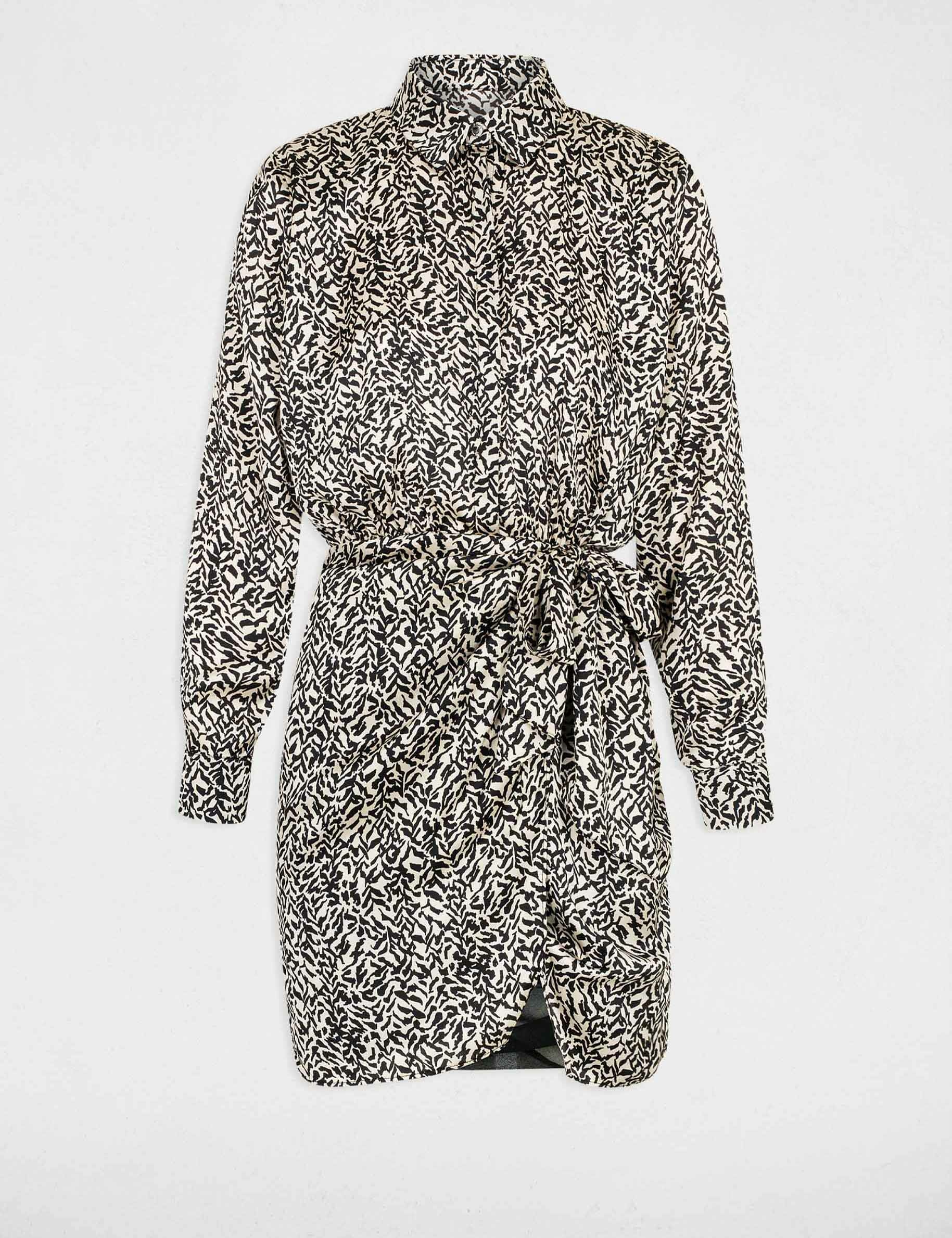 Robe ajustée drapée imprimé animalier multico femme