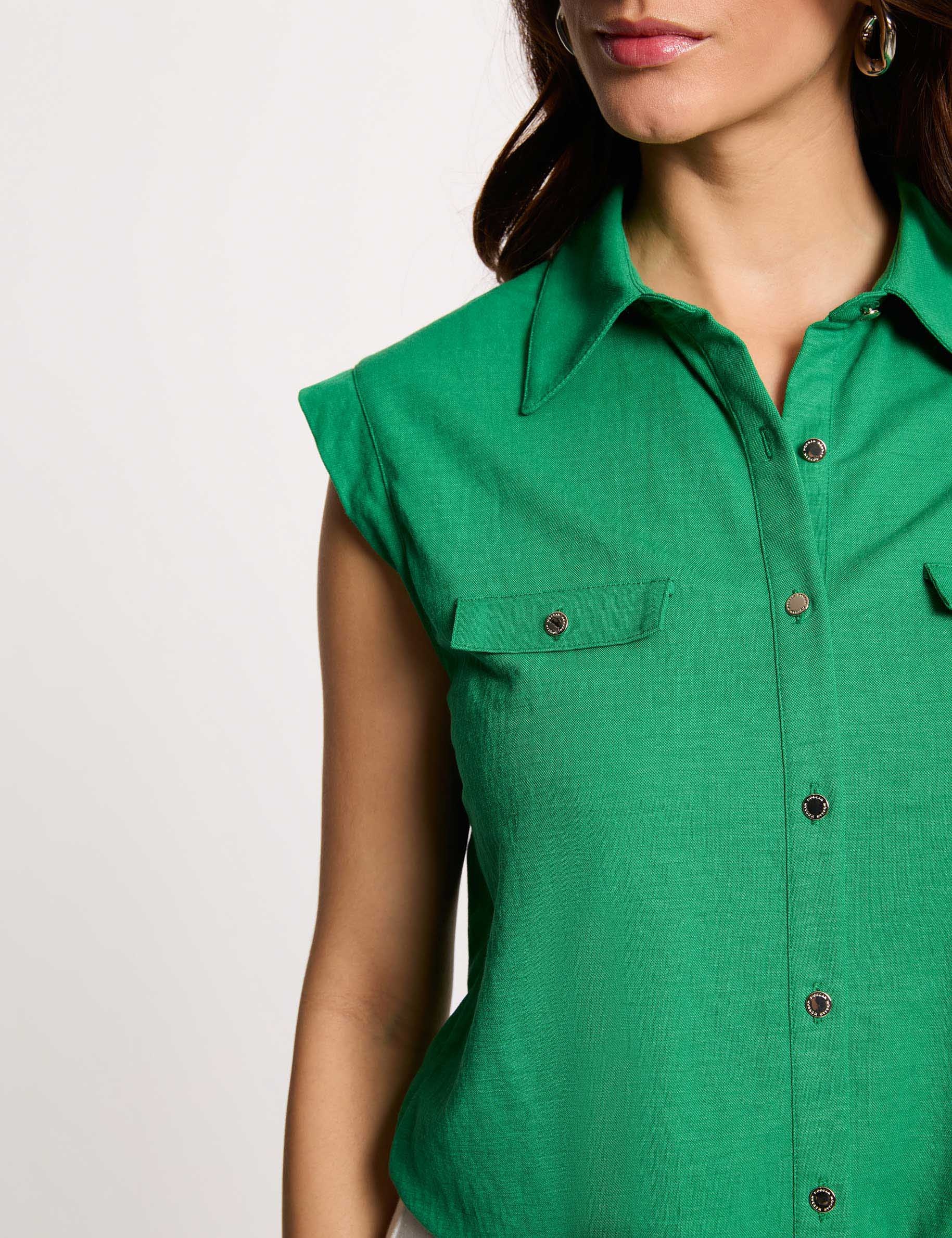 Blouse sans manches vert prairie femme