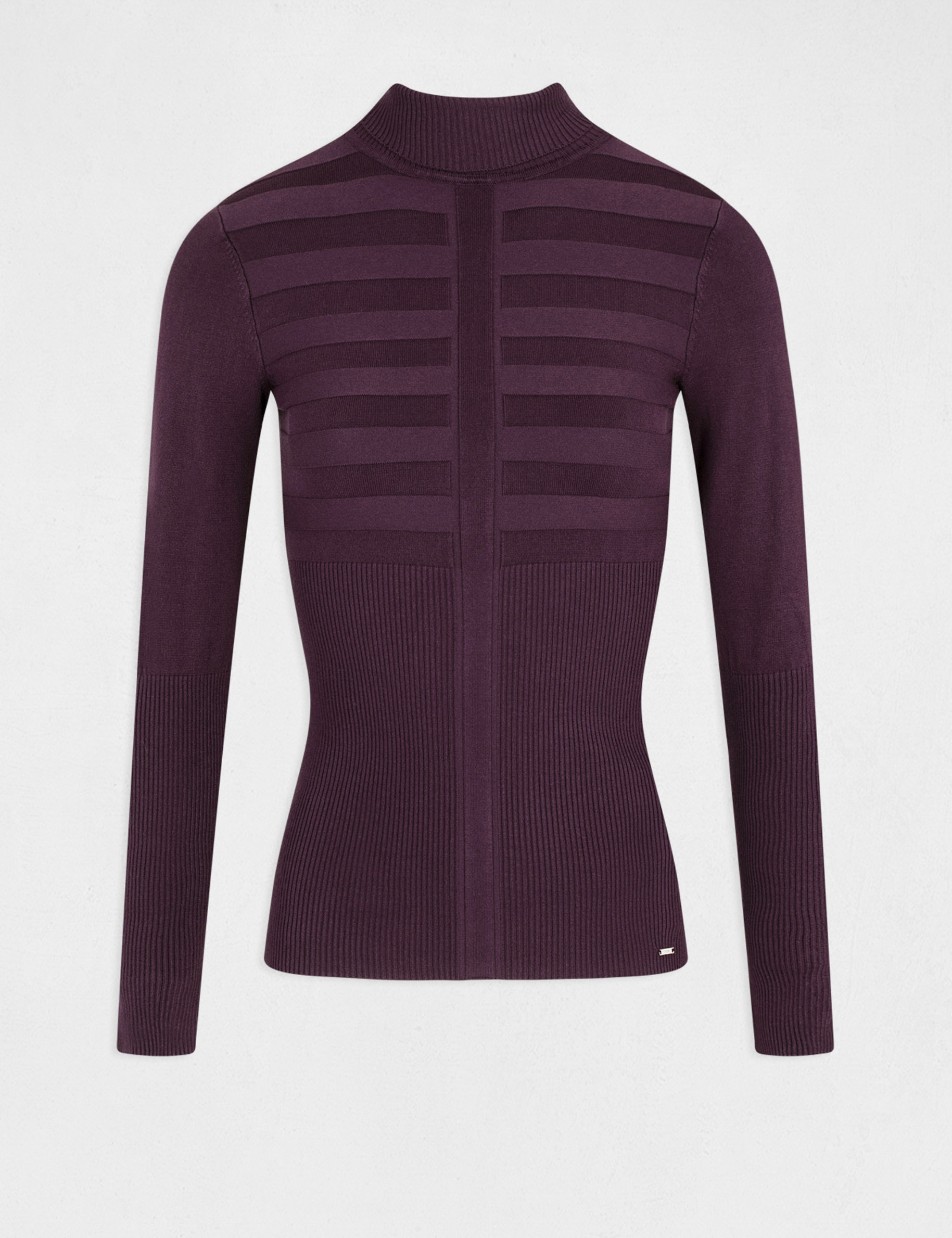 Pull manches longues col roulé framboise femme Pull manches longues col roulé framboise femme