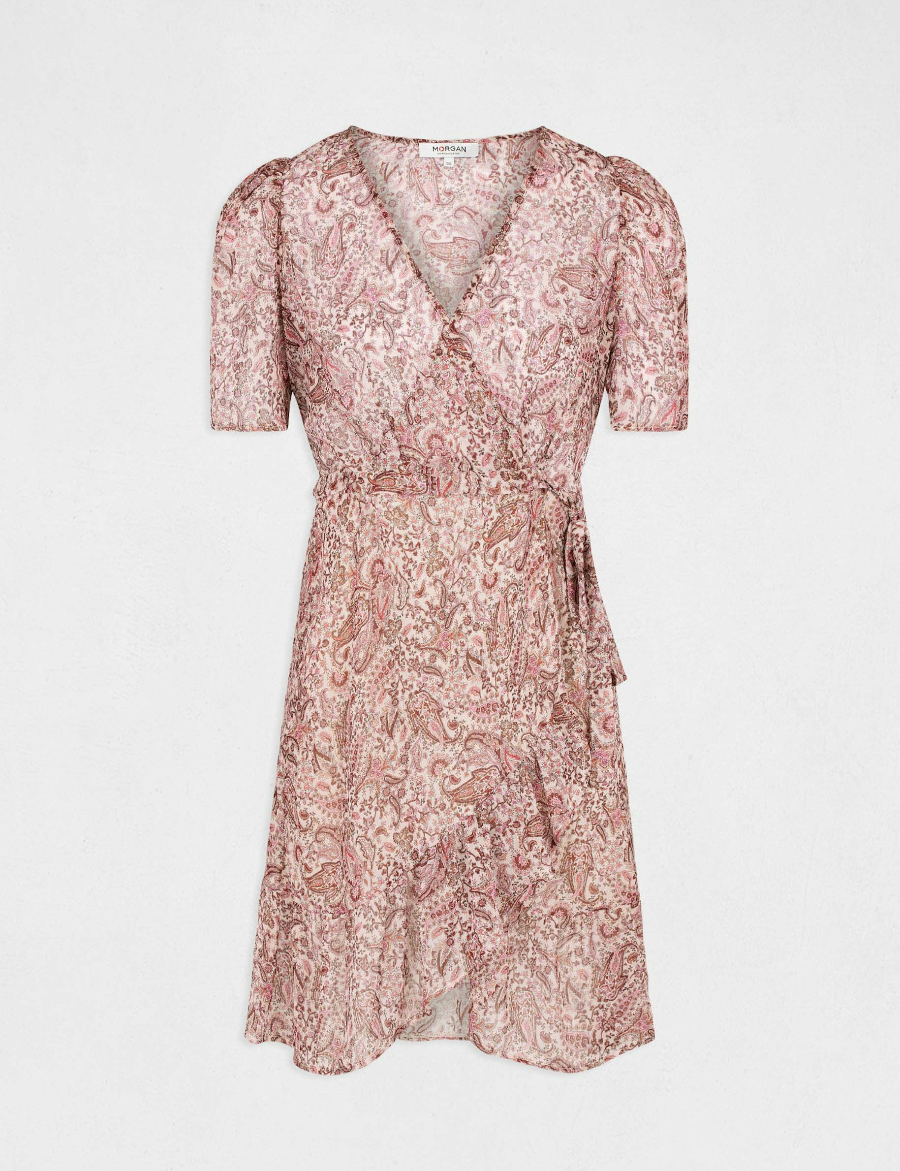 Robe portefeuille imprimé cachemire multico femme