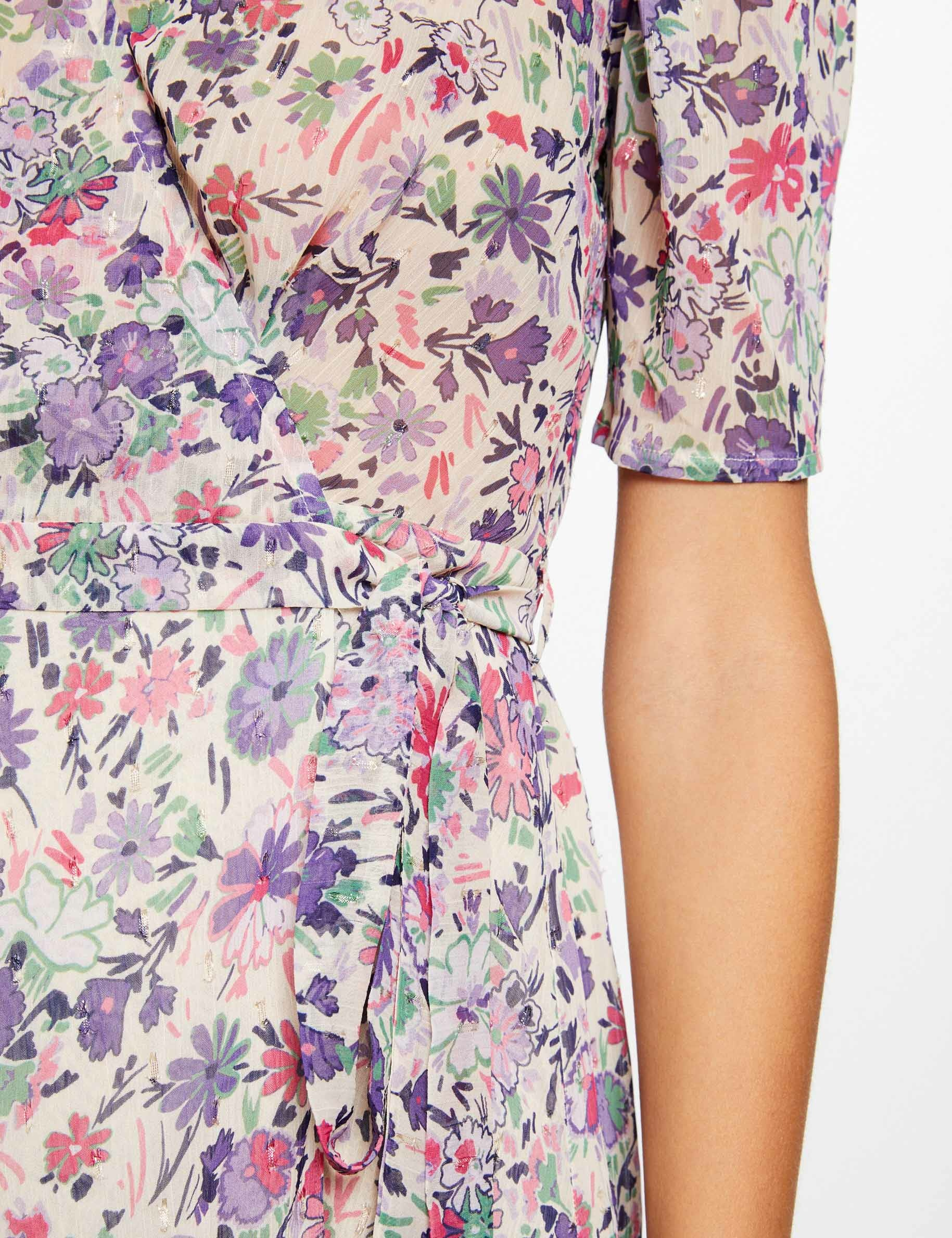 Robe portefeuille imprimé floral multico femme Robe portefeuille imprimé floral multico femme