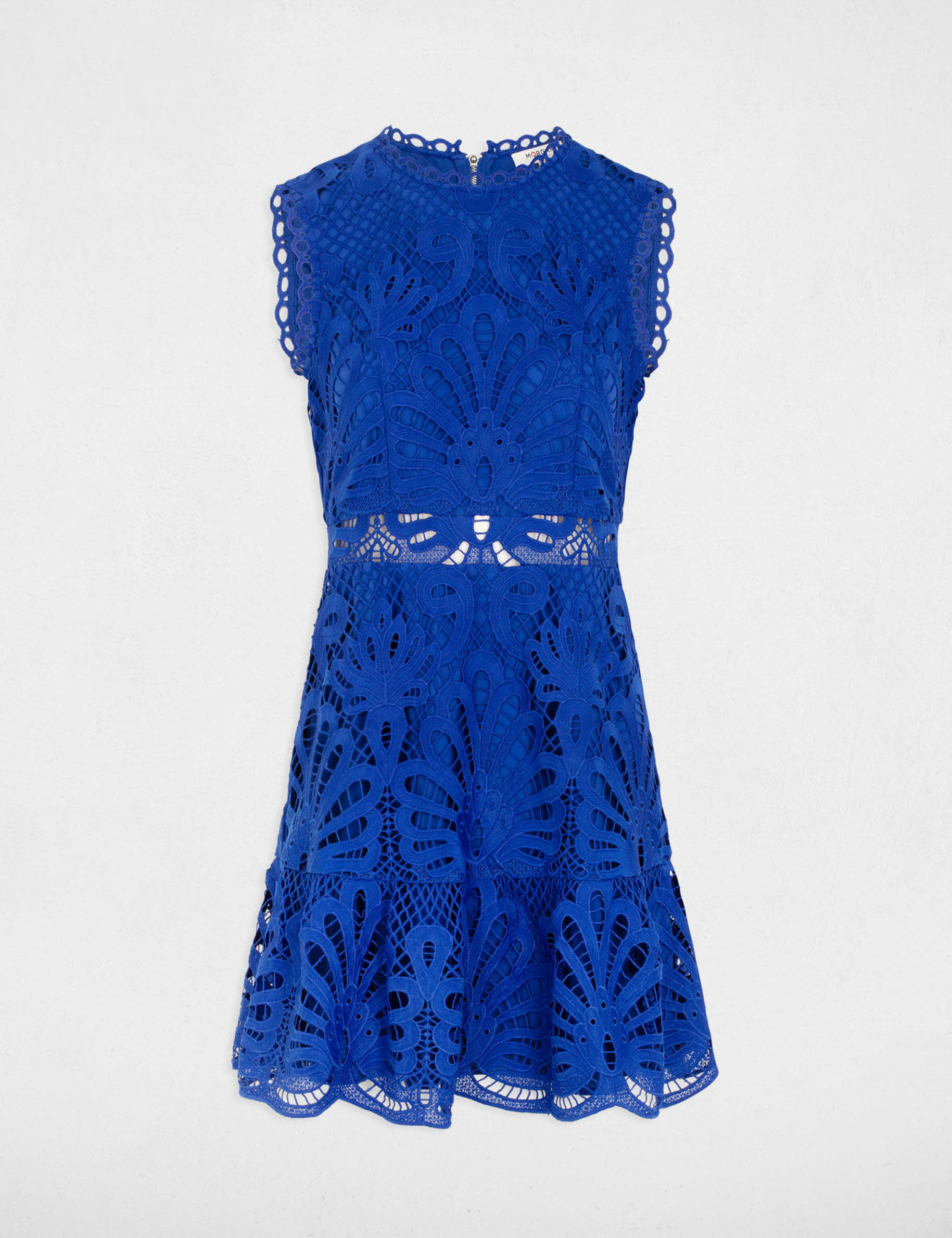 robe courte trapeze dentelle bleu electrique femme Robe courte trapèze dentelle bleu electrique femme