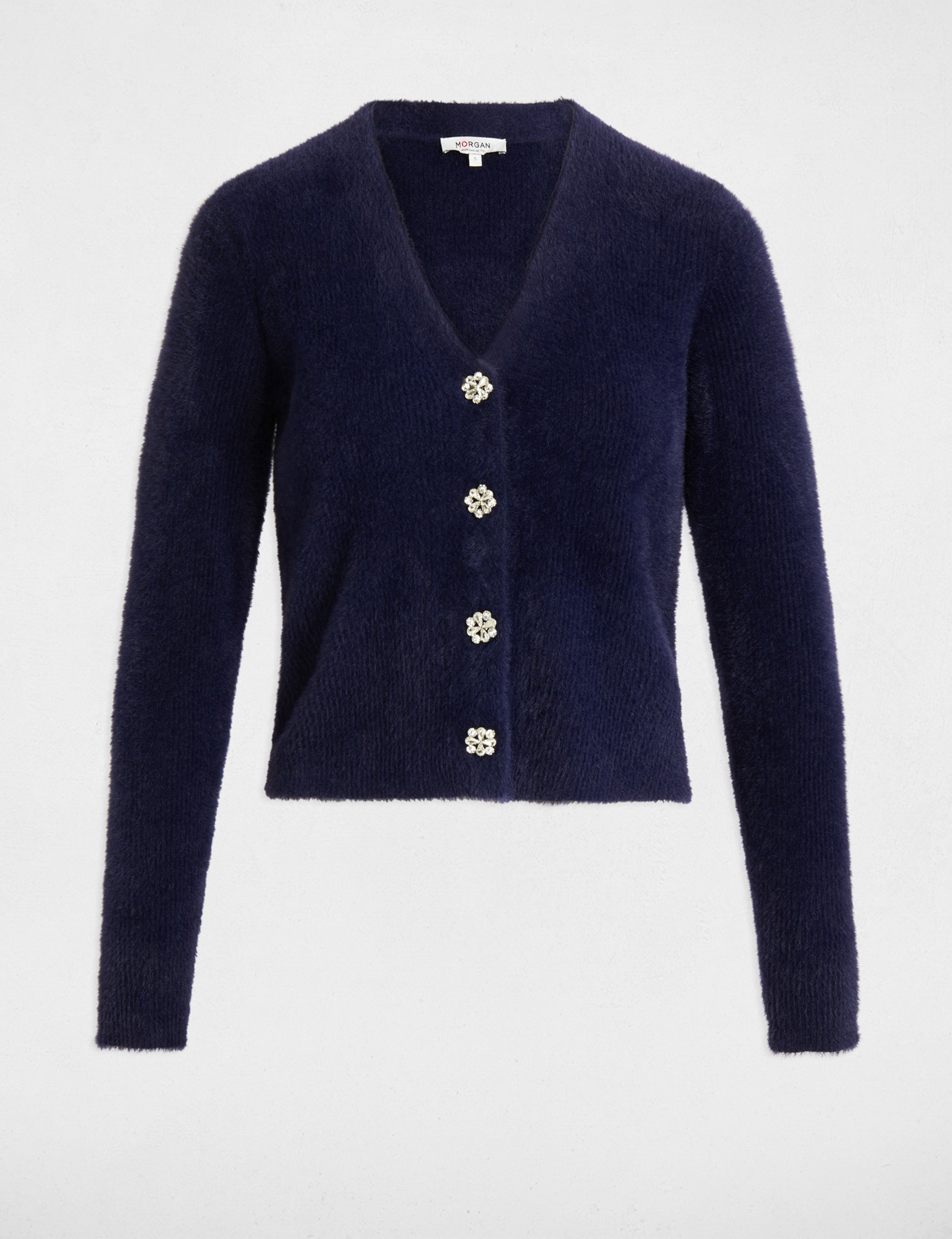 gilet manches longues bleu marine femme Gilet manches longues bleu marine femme