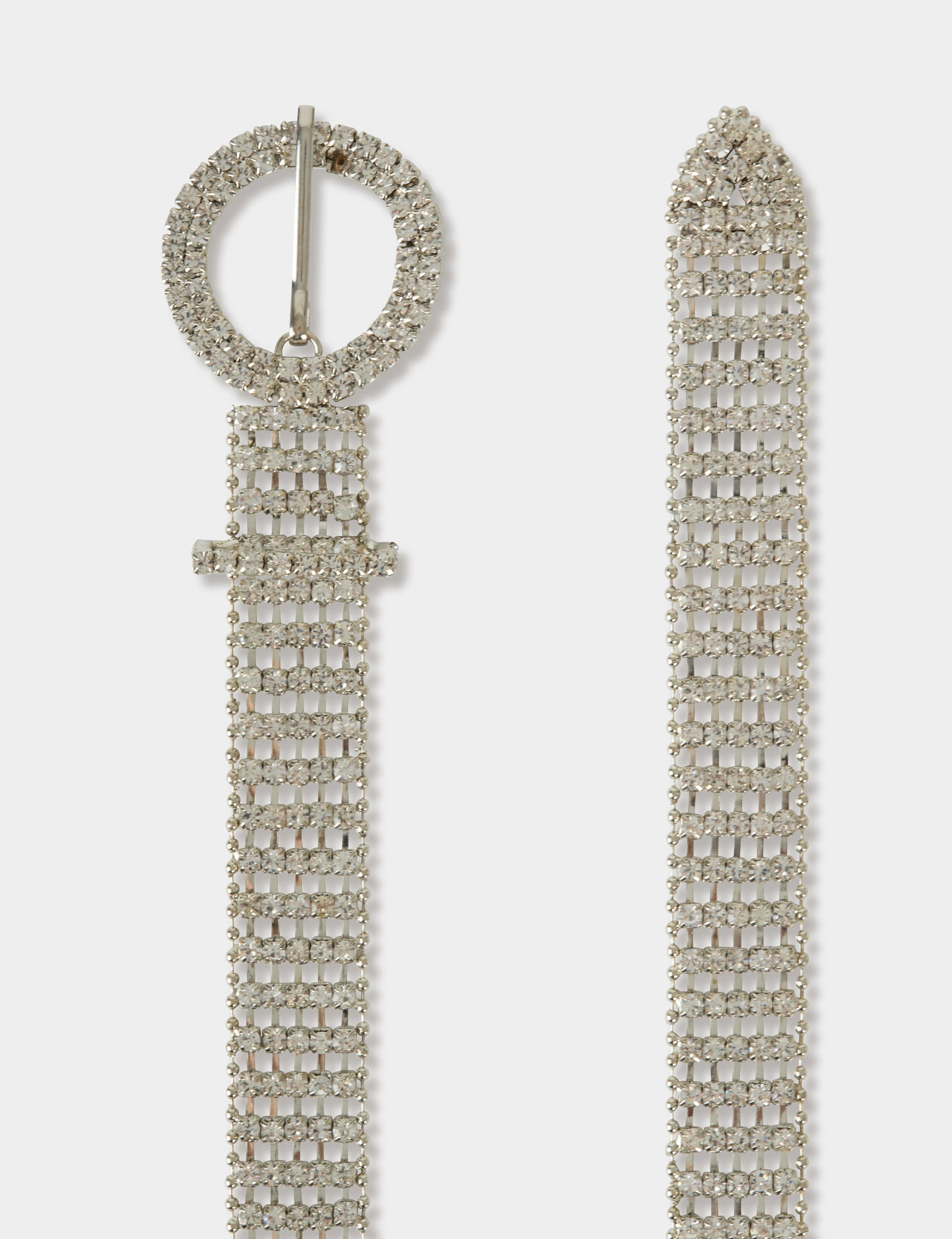 Ceinture fine strass couleur argent femme