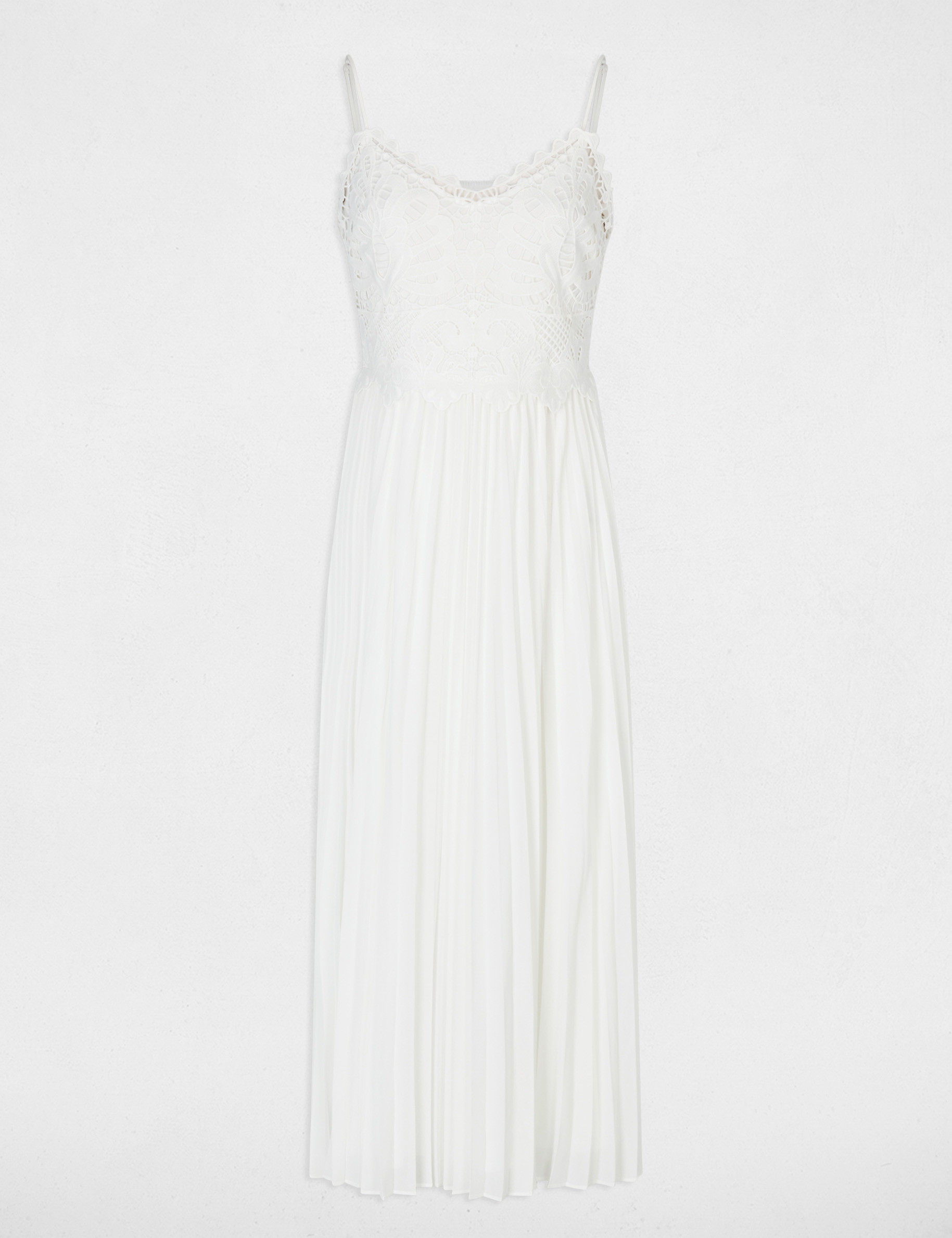 Robe longue dentelle blanc femme