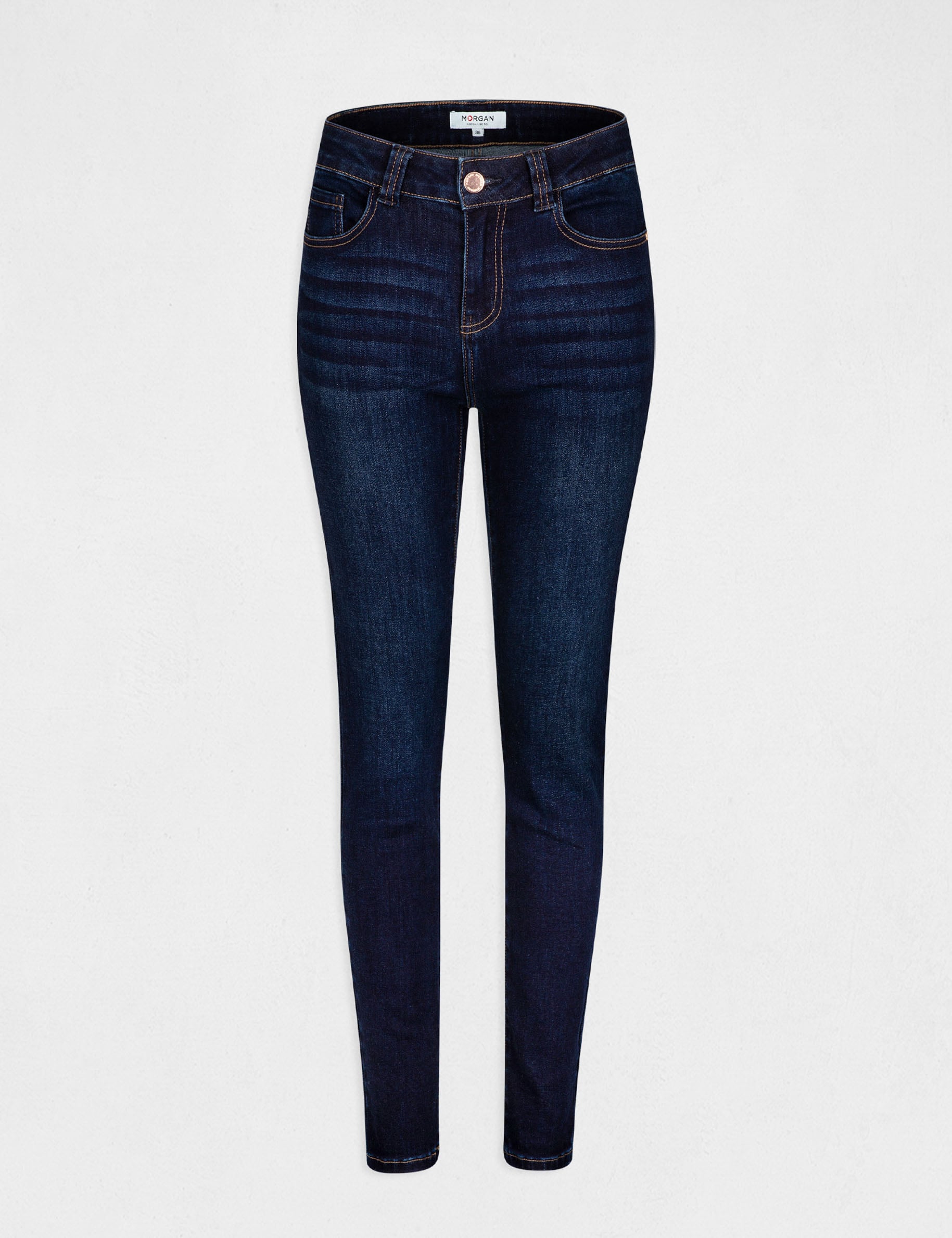 Jeans slim taille haute denim stone femme