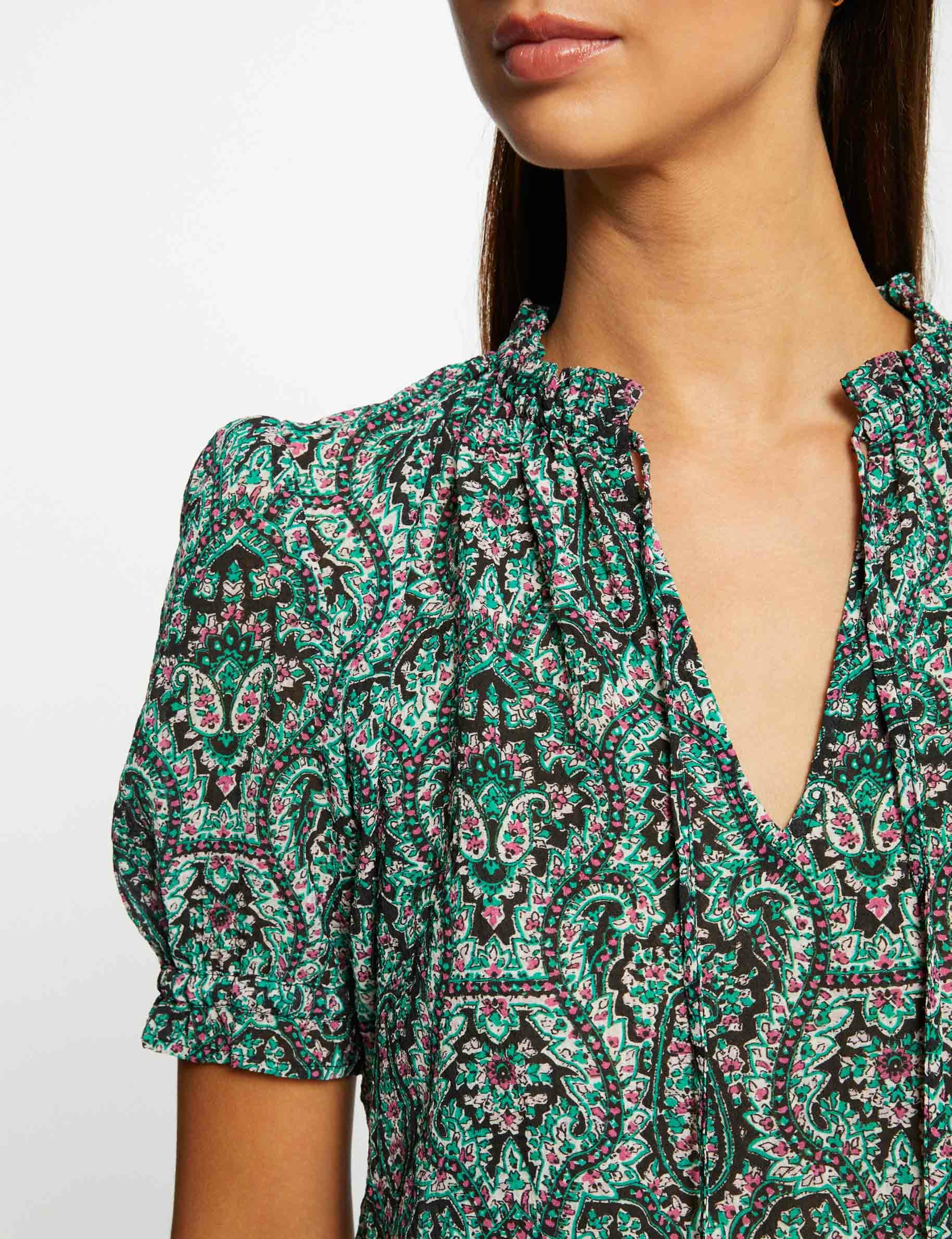 blouse manches courtes imprimee multico femme Blouse manches courtes imprimée multico femme