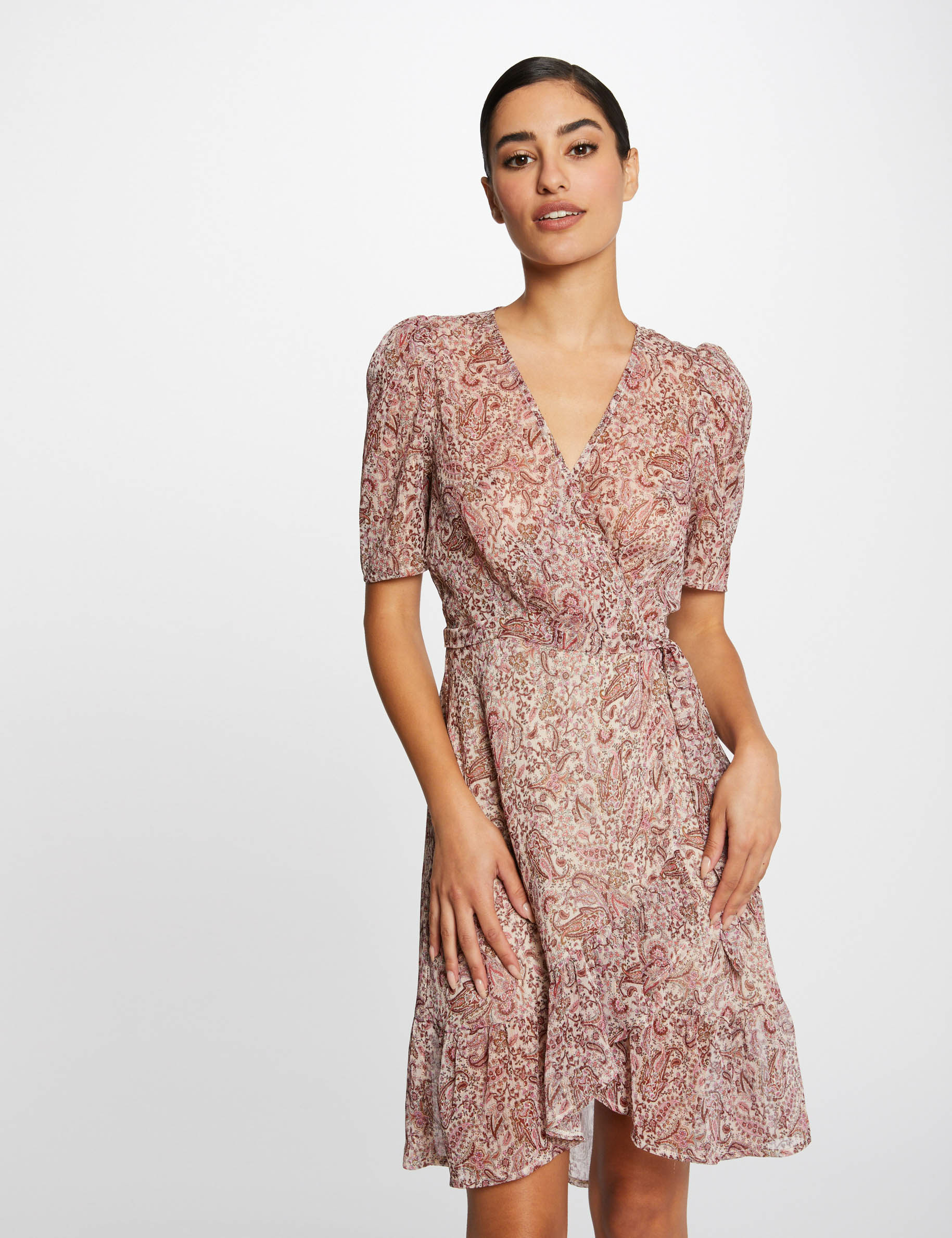Robe portefeuille imprimé cachemire multico femme