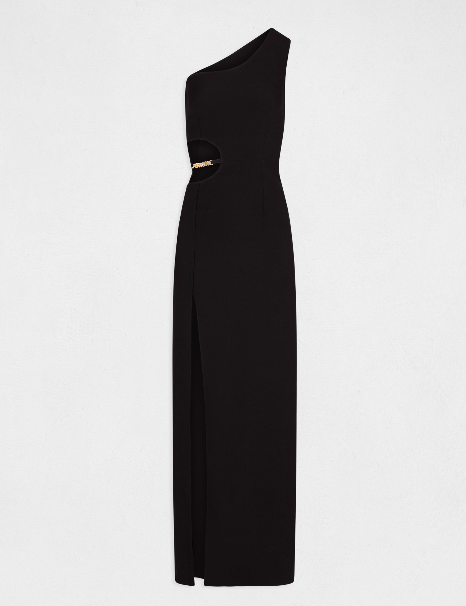 robe longue ajustee fendue asymetrique noir femme Robe longue ajustée fendue asymétrique noir femme