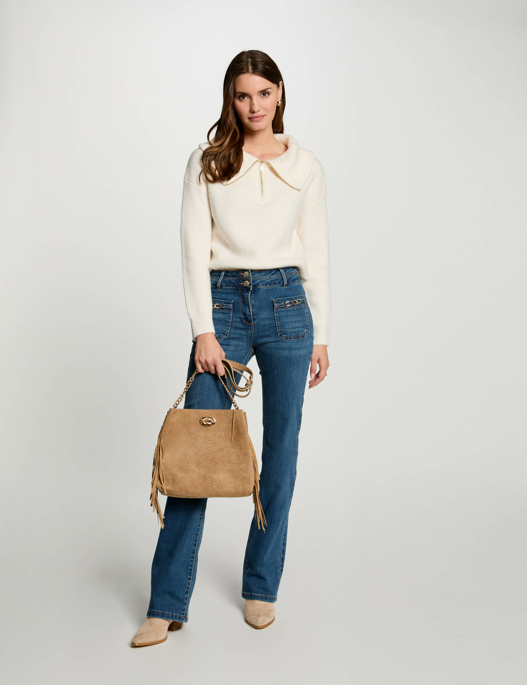 pull col camionneur ivoire femme Pull col camionneur ivoire femme