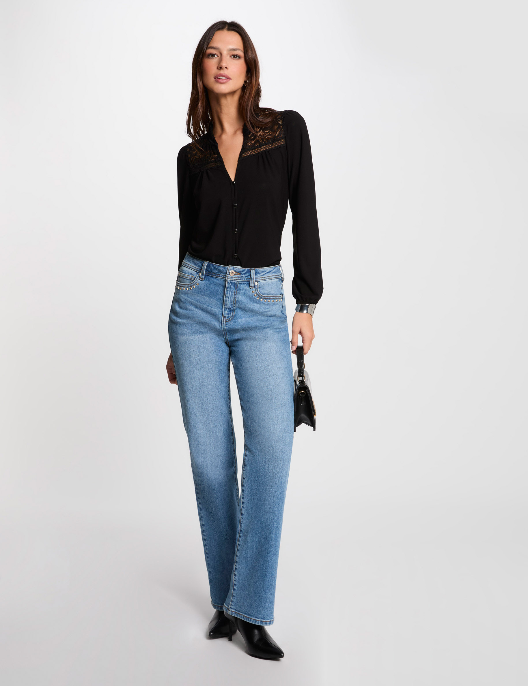 t shirt manches longues noir femme T-shirt manches longues noir femme