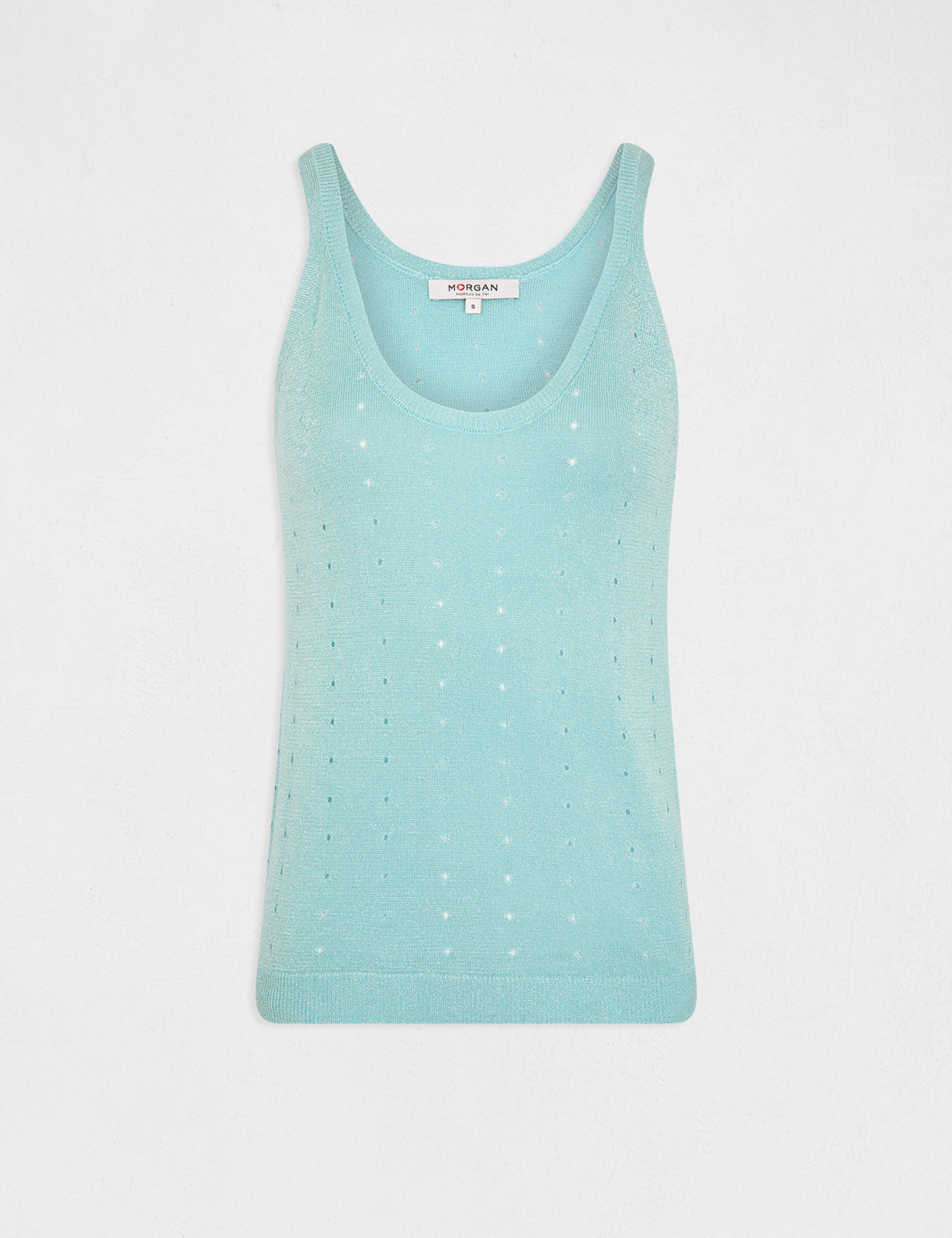 Débardeur pull avec bretelles bleu clair femme Débardeur pull avec bretelles bleu clair femme