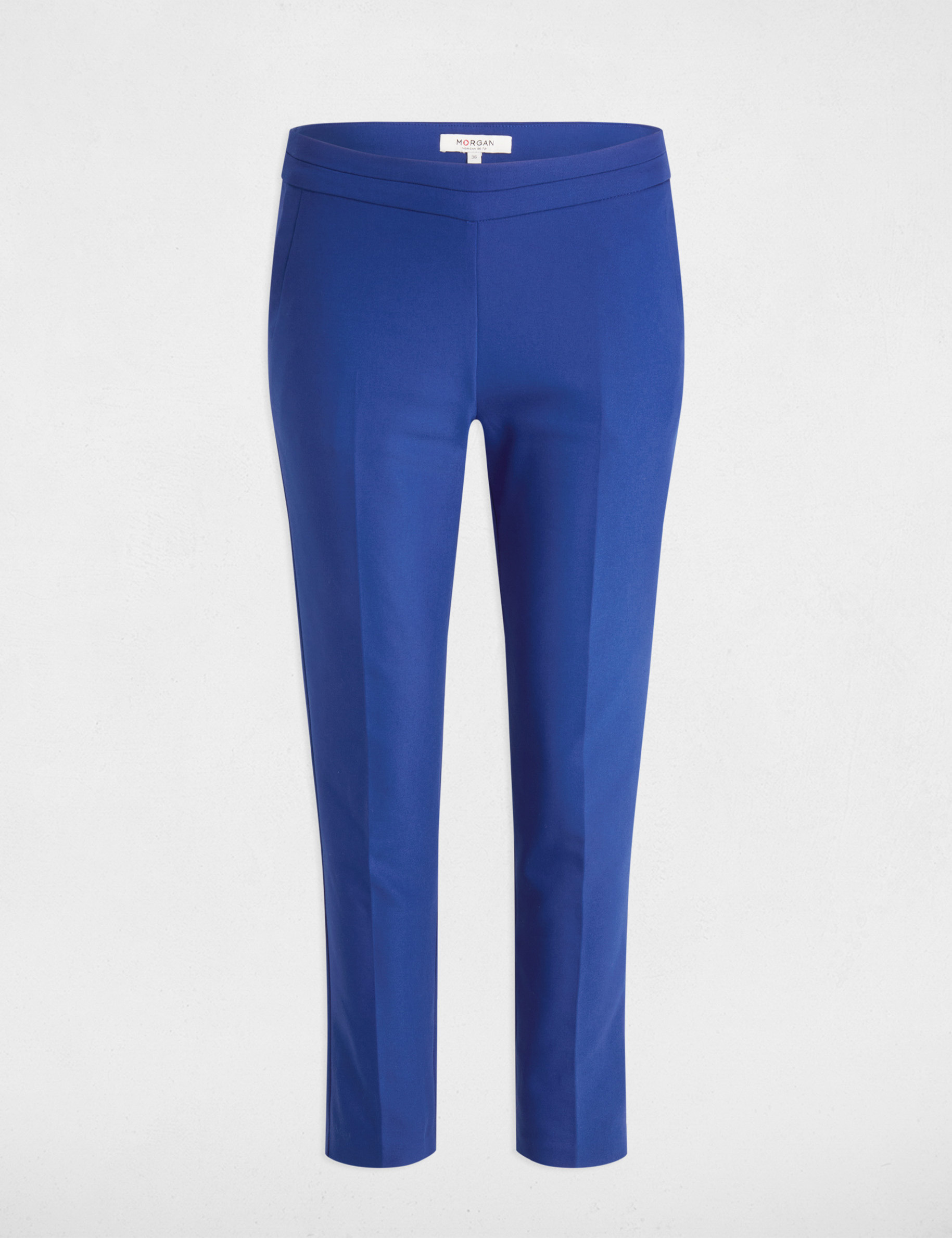 Pantalon cigarette 7/8&egrave;me bleu electrique femme