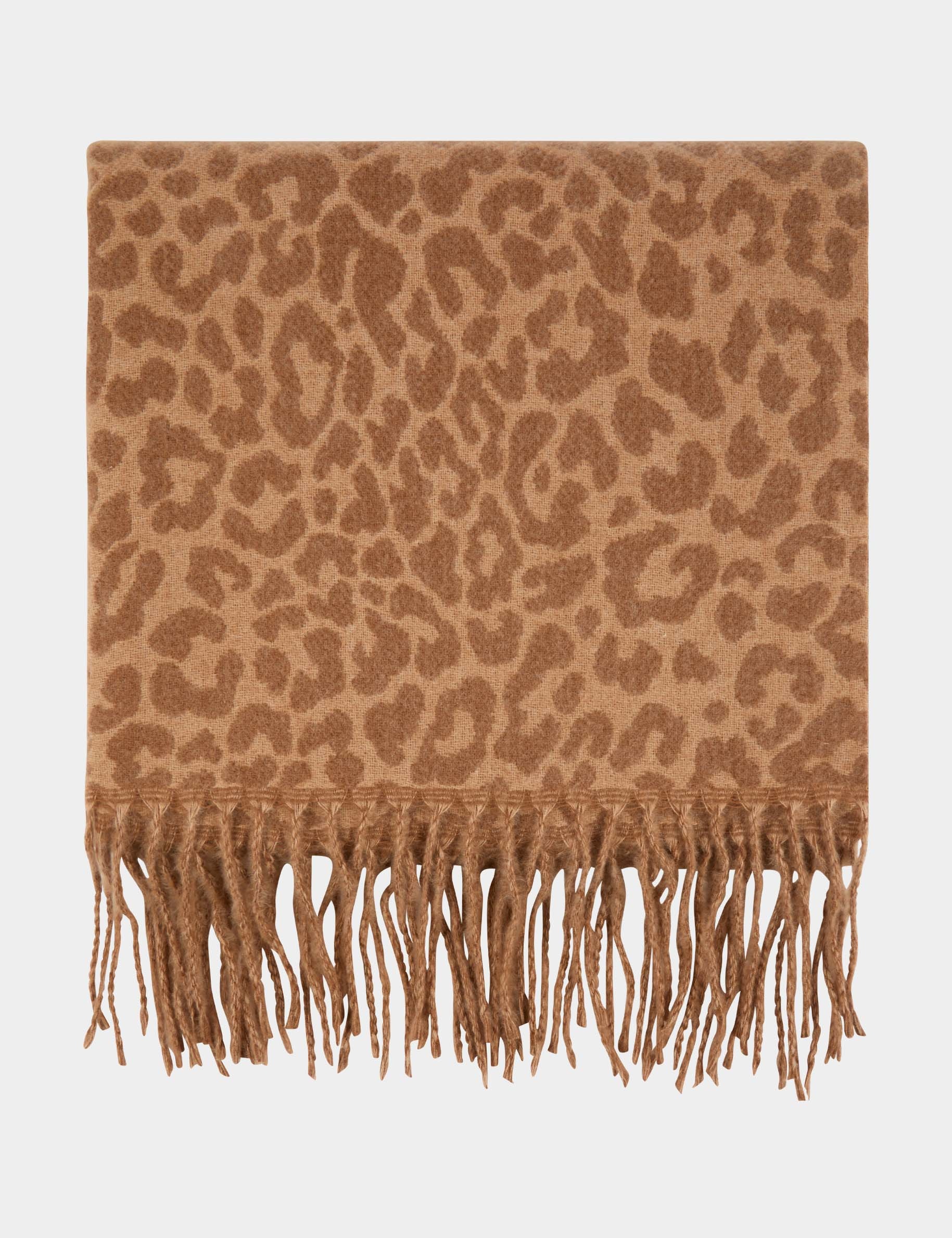 &Eacute;charpe motif animalier beige femme