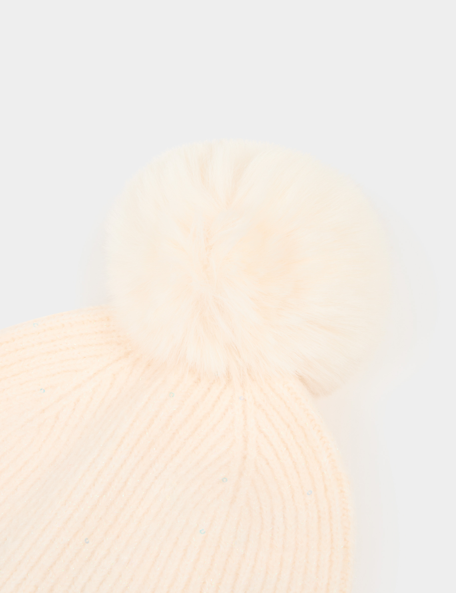 Bonnet fils m&eacute;tallis&eacute;s ivoire femme