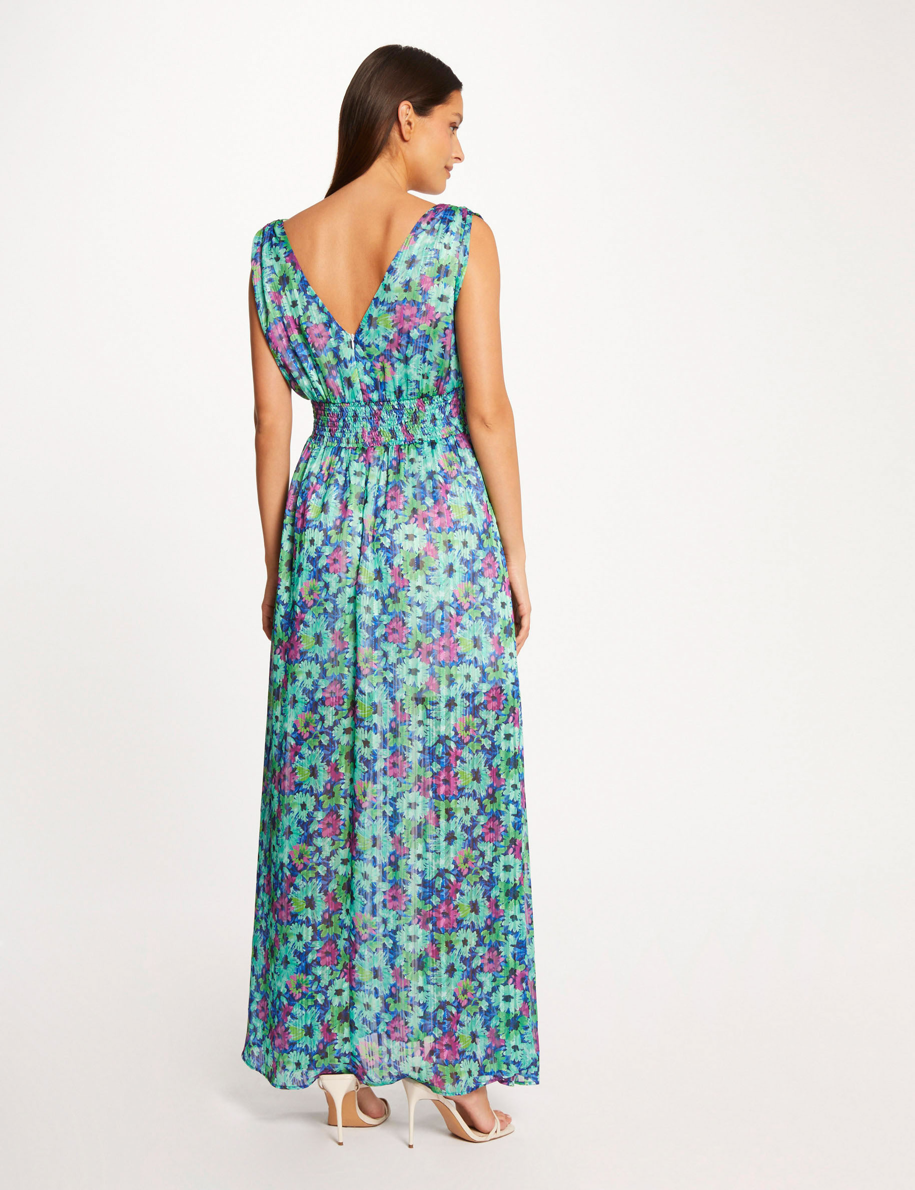 robe longue droite imprime floral multico femme Robe longue droite imprimé floral multico femme