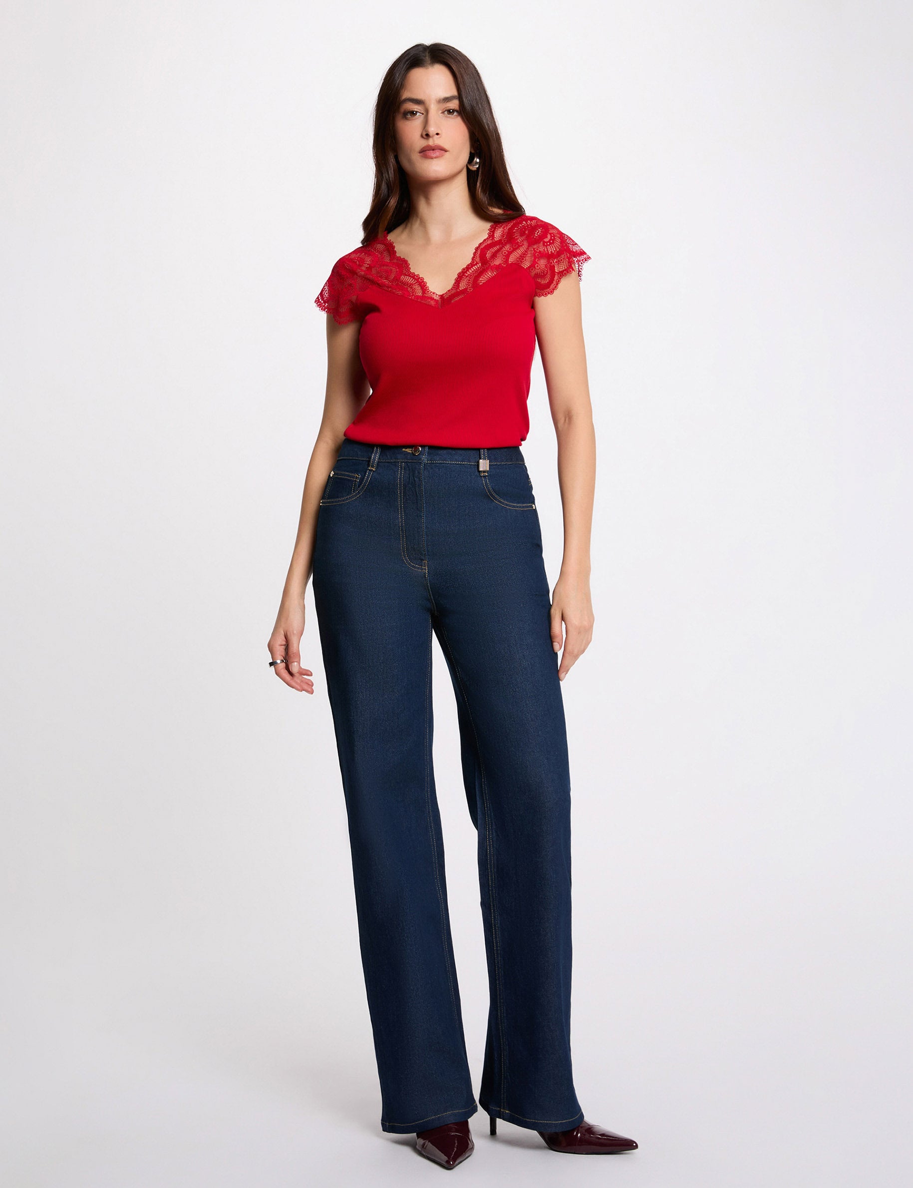 T-shirt manches courtes rouge femme