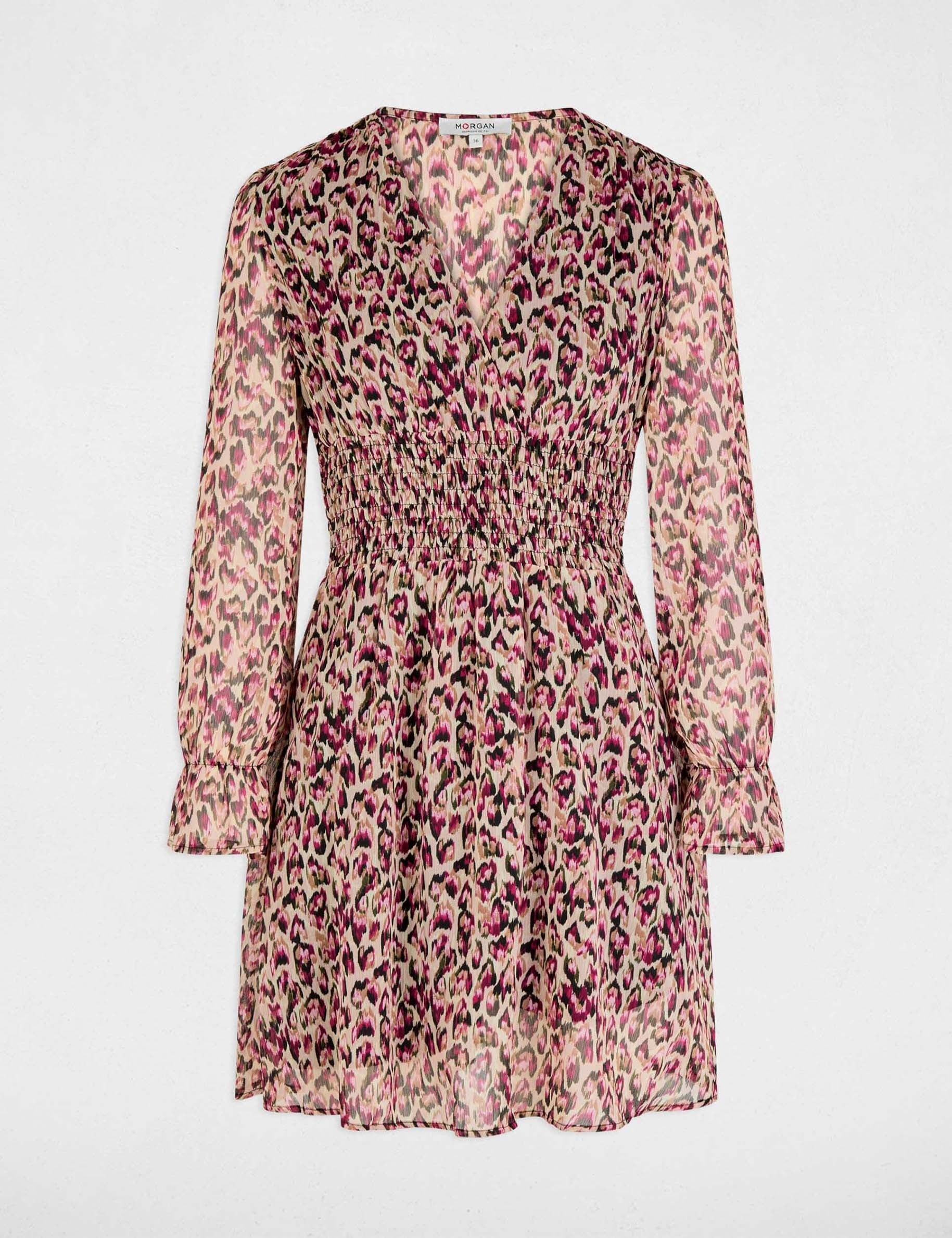 Robe courte ajust&eacute;e multicolore femme