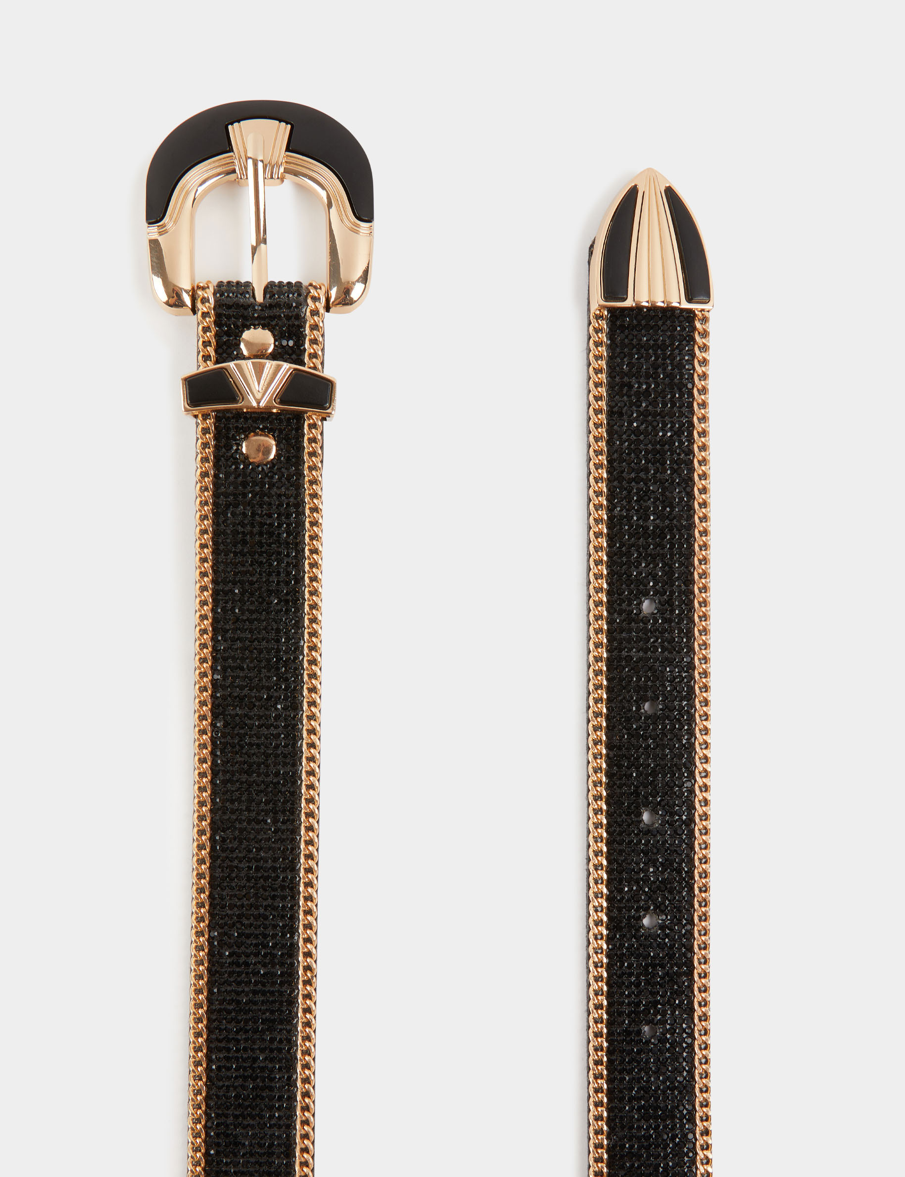 ceinture avec strass et chaines noir femme Ceinture avec strass et chaînes noir femme