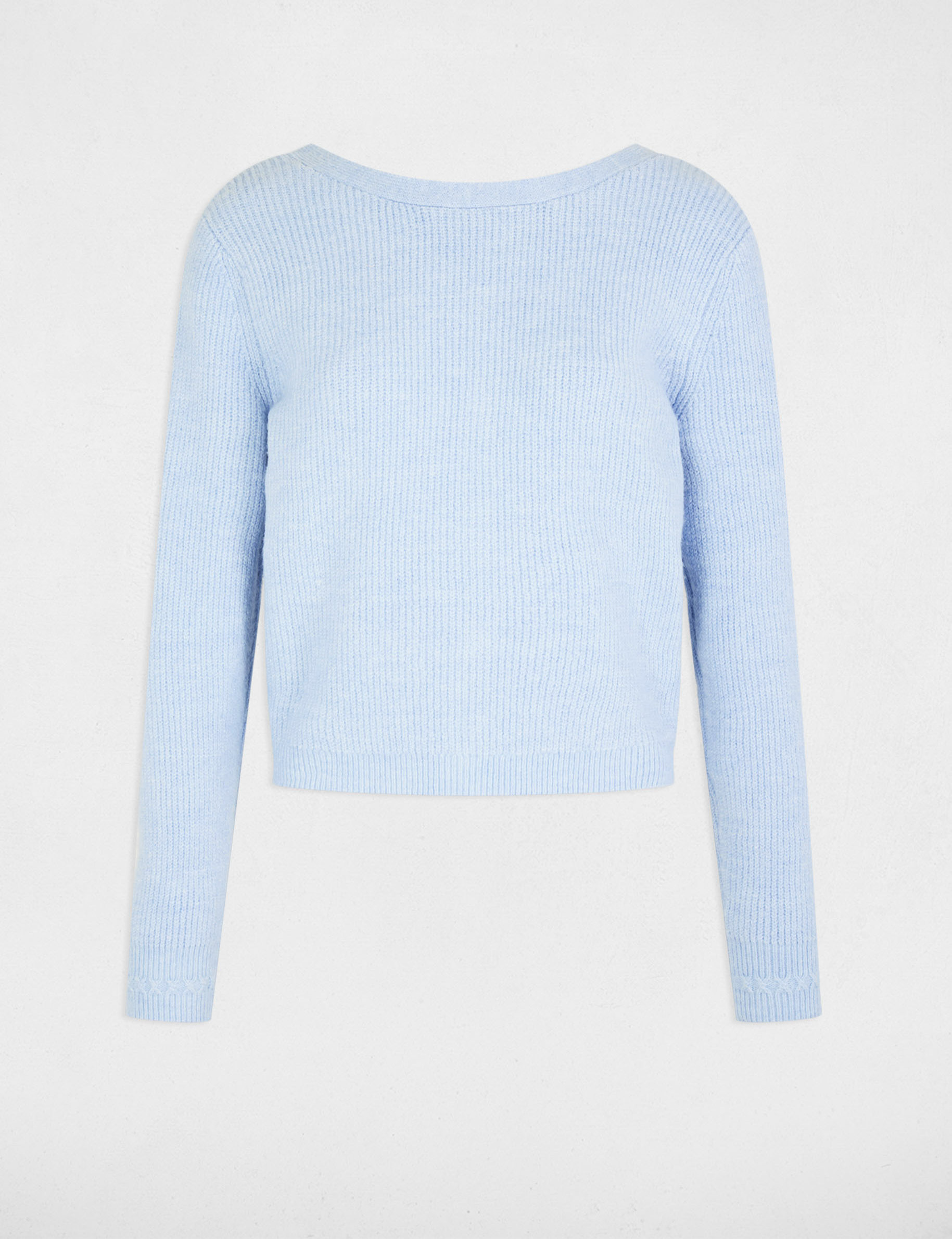 gilet manches longues cotele bleu ciel femme Gilet manches longues côtelé bleu ciel femme